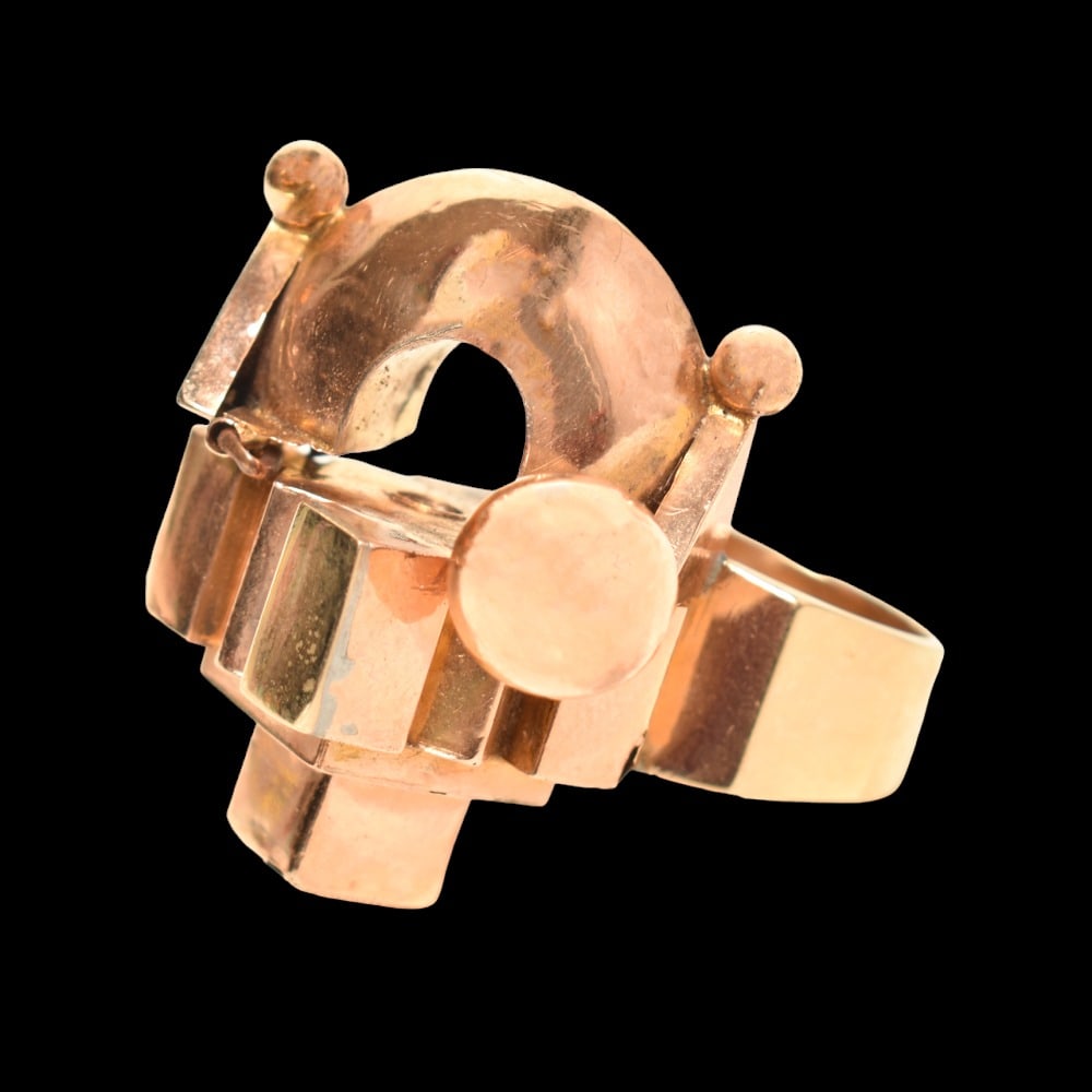 Artist Signed 14k Modernist Ring (1 of 6)