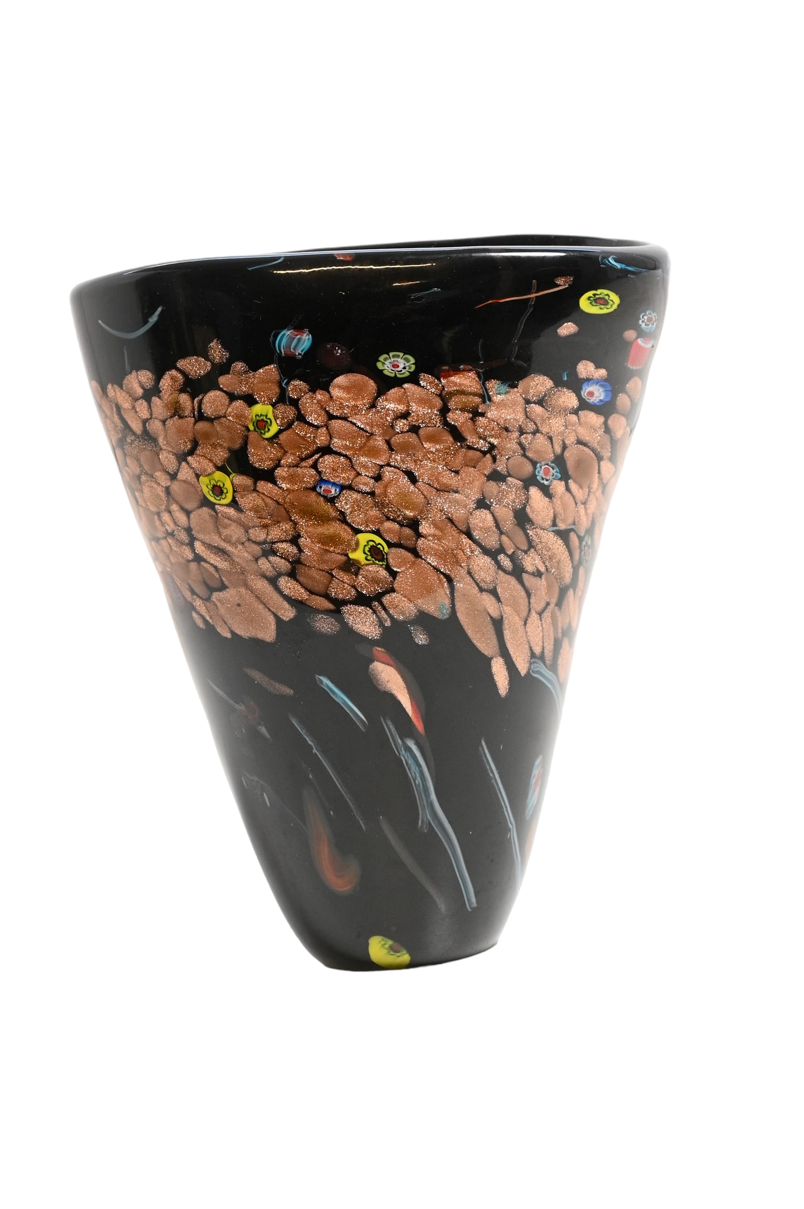Murano Hand Blown Vase with Gold Inclusions (1 of 4)