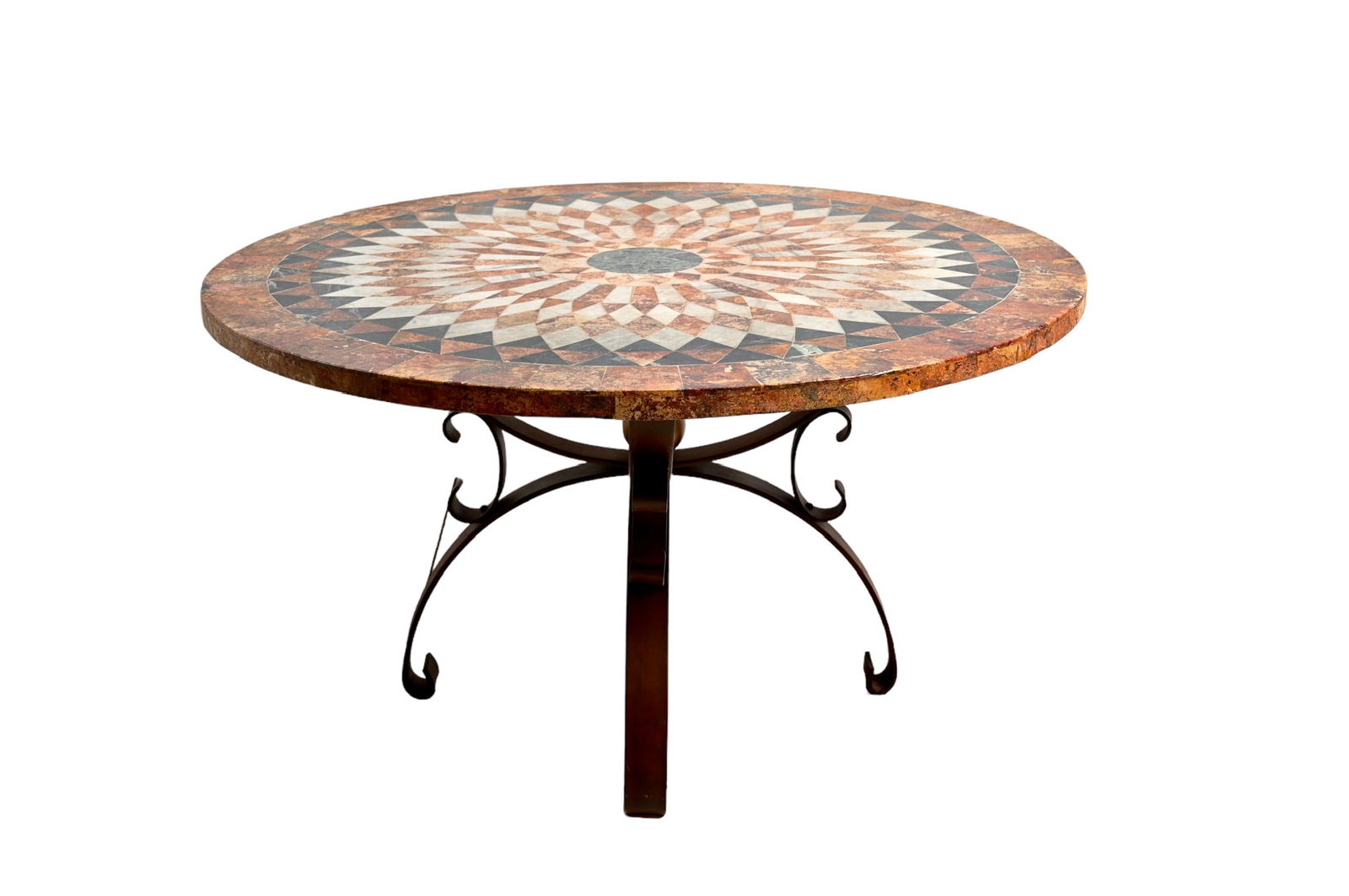 Tessellated Stone & Iron MCM Dining Table (1 of 5)