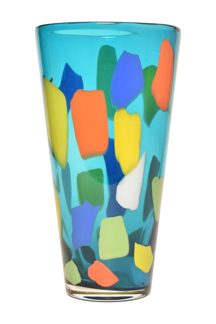 After Fulvio Bianconi Art Glass Vase: After Fulvio Bianconi Art Glass Vase. Italy. 21st century. 6 3/8 dia x 11 3/4h. Proceeds from this lot to benefit The Ray of Hope Foundation for Brain Cancer.