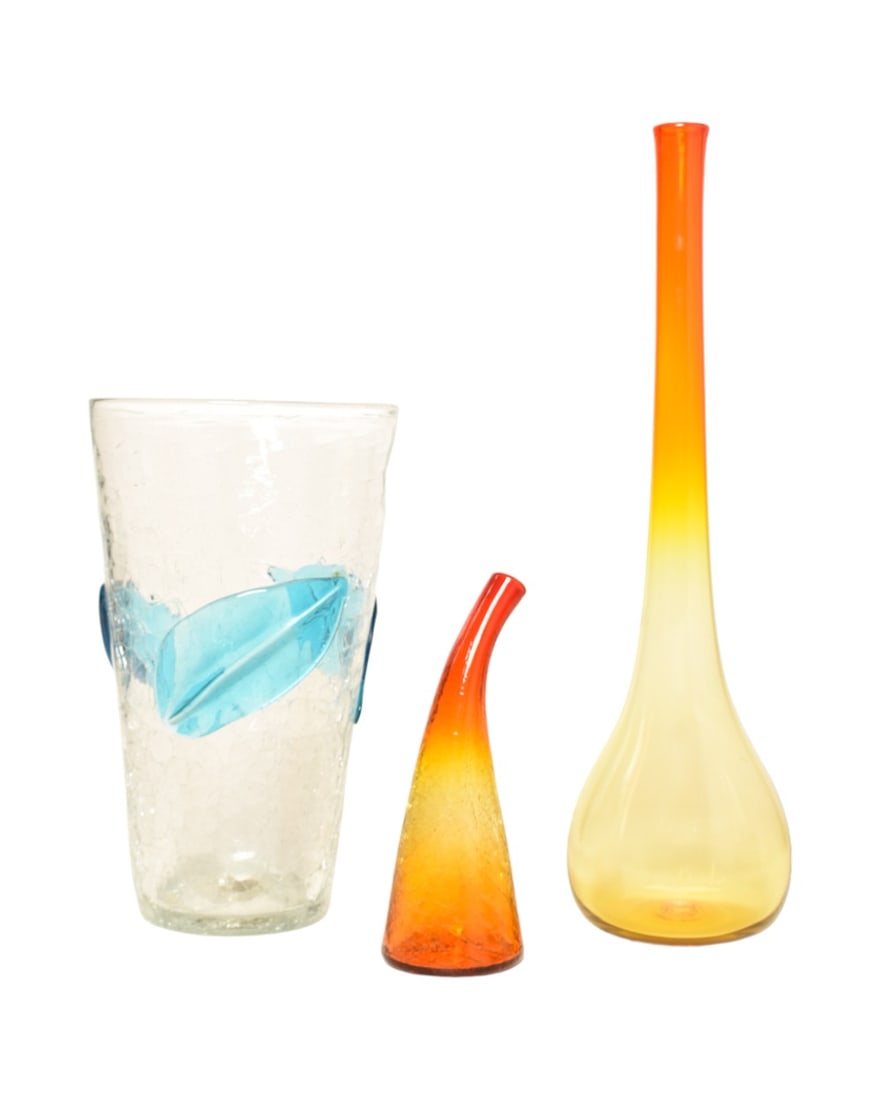 Assembled Blenko Glass Vases & Vinegar (1 of 7)