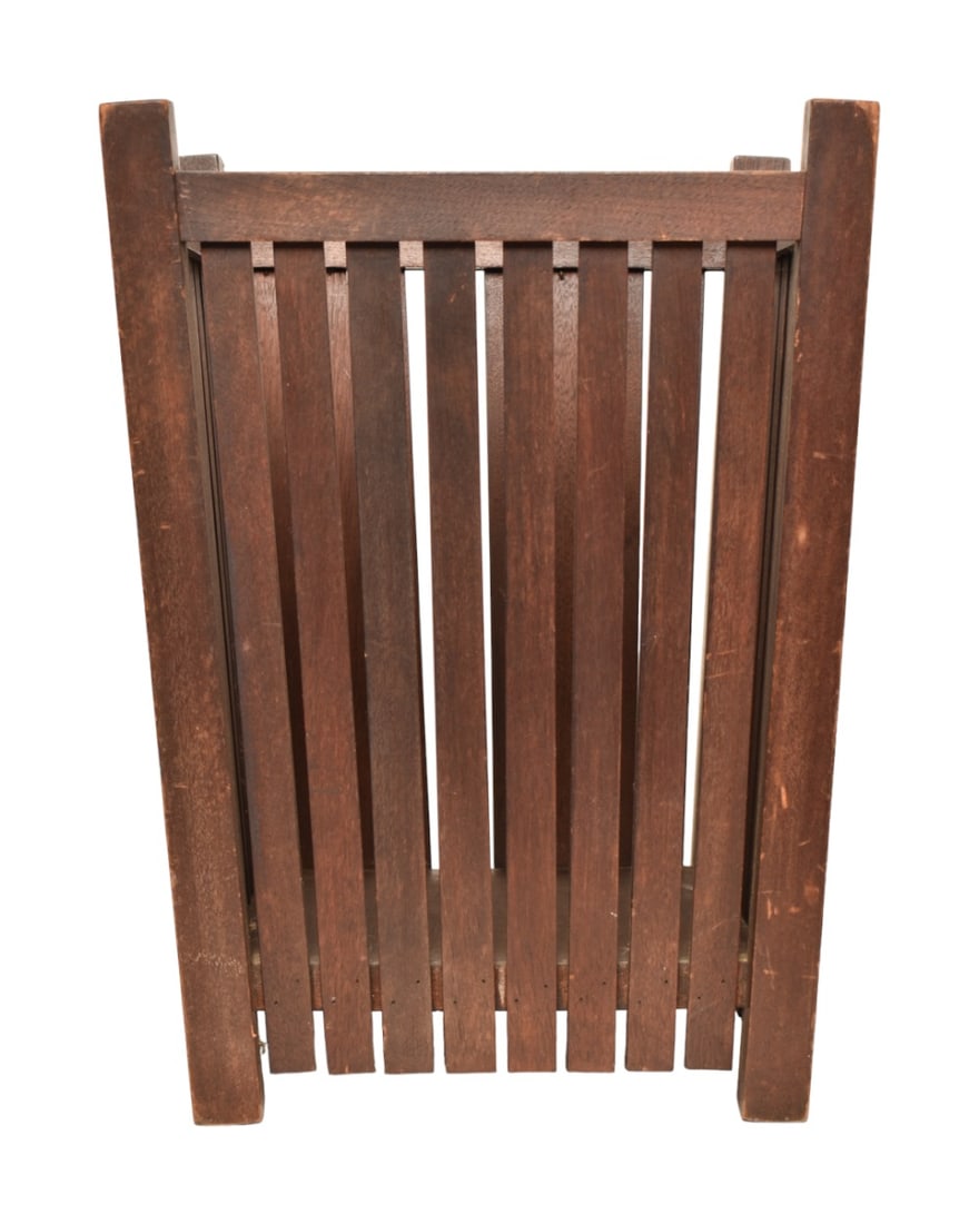 Arts & Crafts Mission Oak Waste Basket (1 of 7)