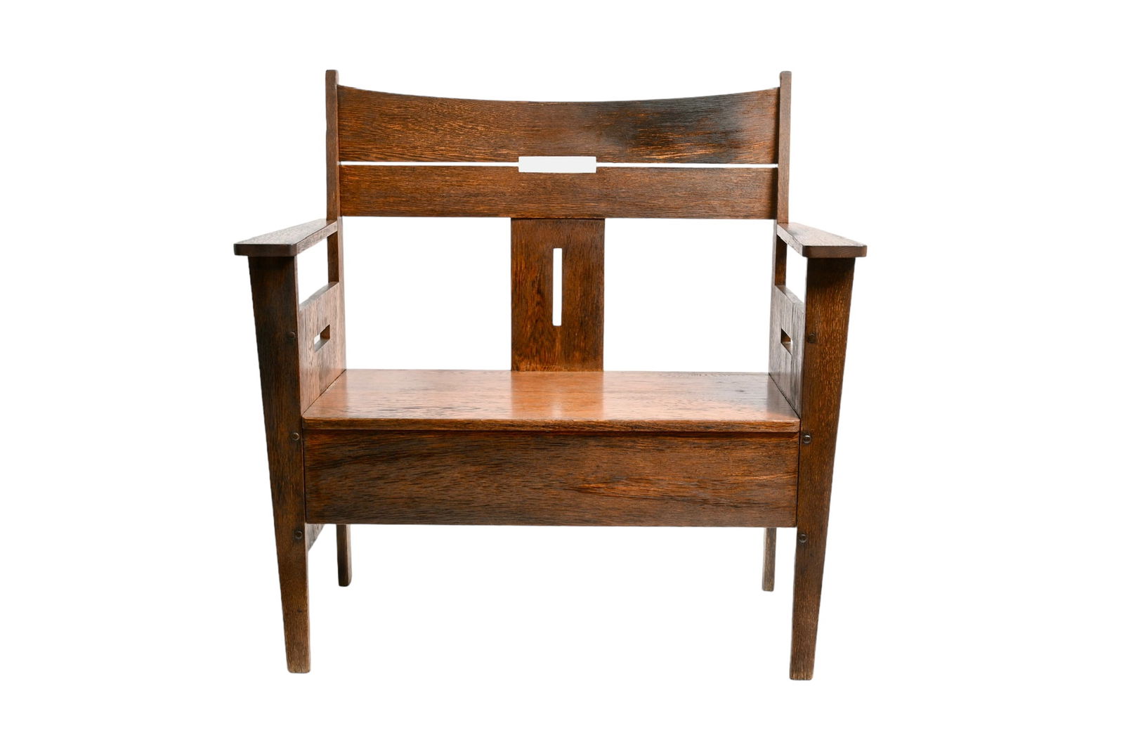 Arts and Crafts Mission Oak Bench (1 of 5)