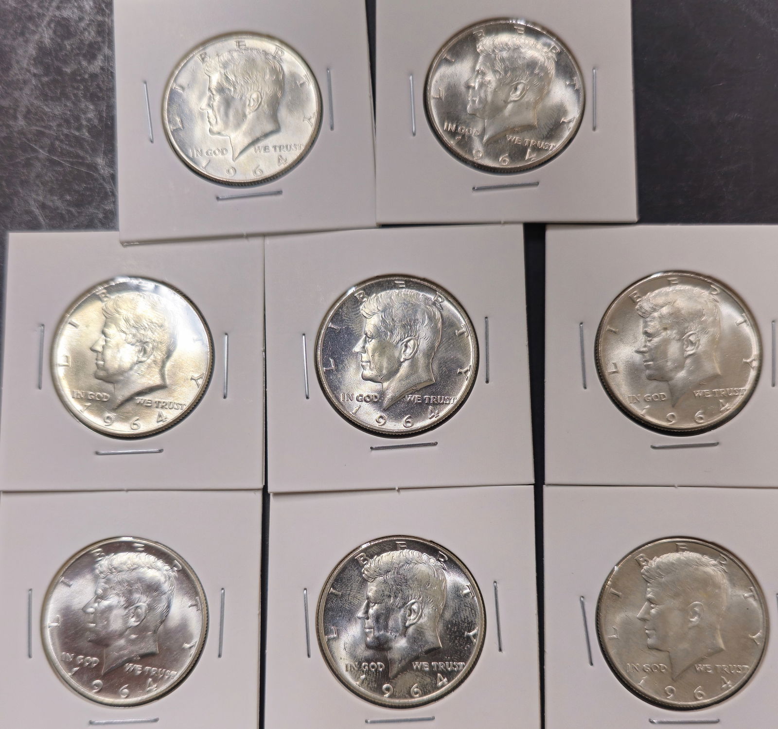 1964 Kennedy Half Dollar Silver Coins (1 of 8)