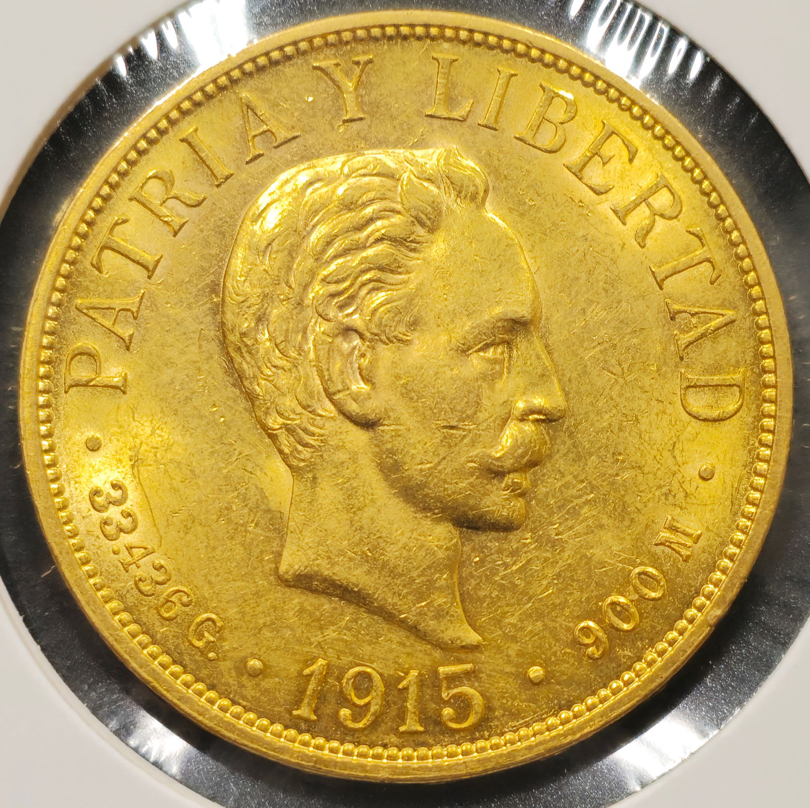 1915 20 Pesos Cuba Jose Marti Gold Coin (1 of 2)