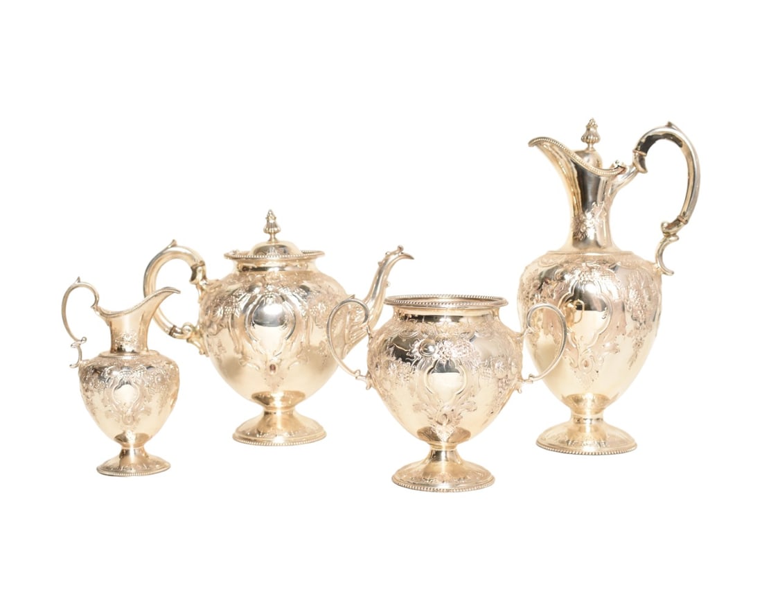 JS & S Silverplated Four Piece Coffee and Tea Service (1 of 16)