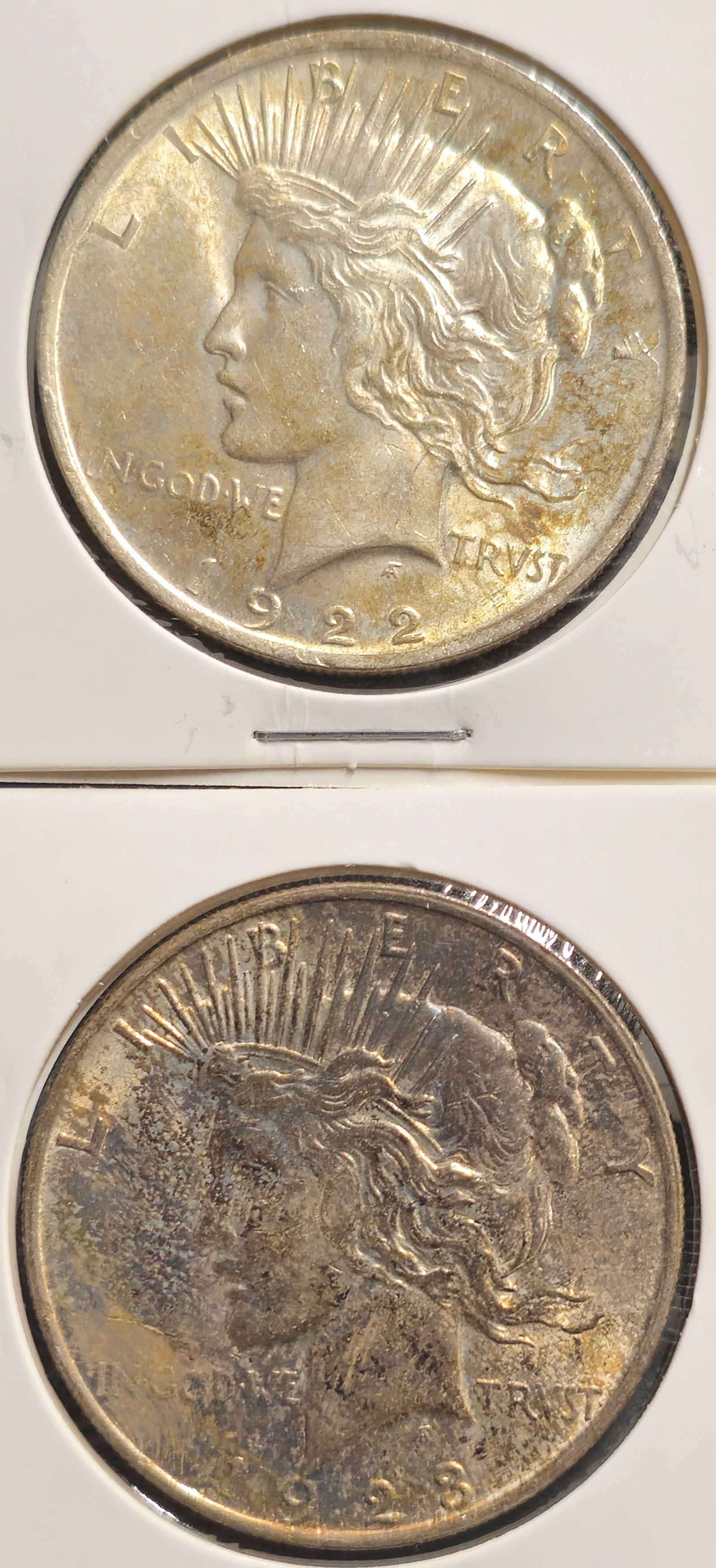 1922 & 1923 Peace Silver Dollar Coins (1 of 5)