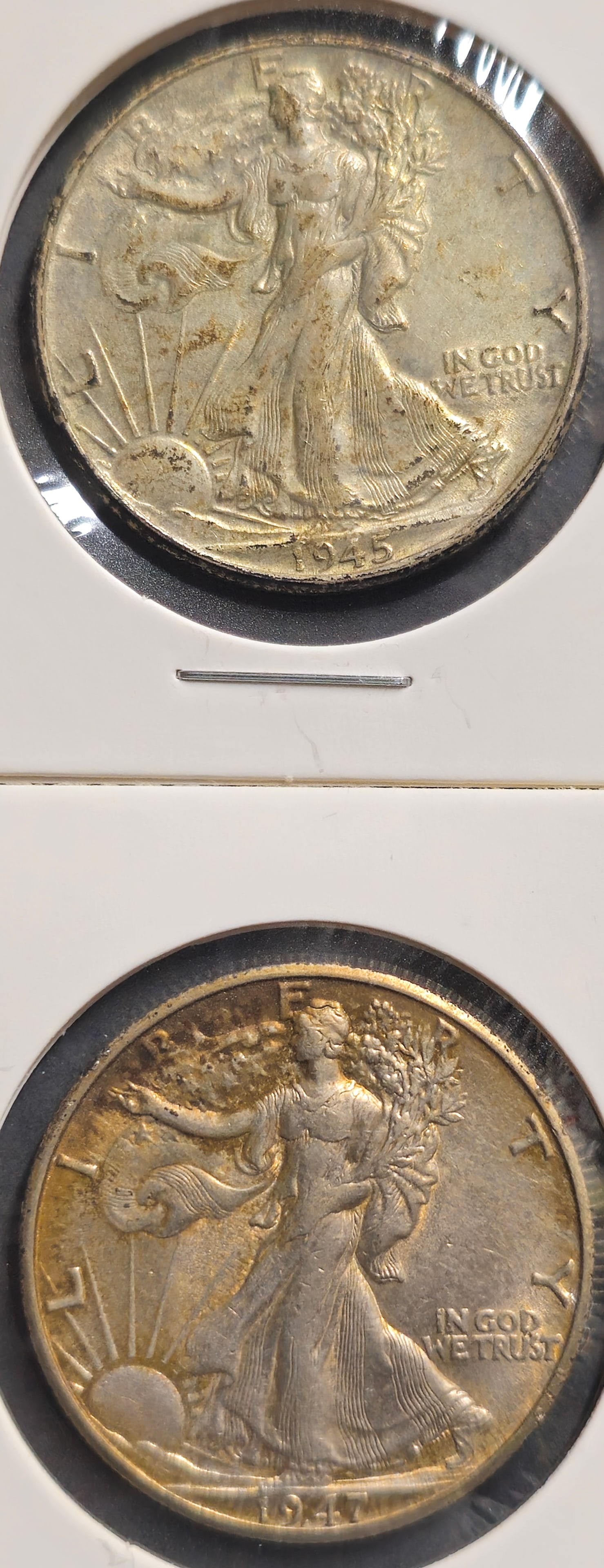 1945 & 1947-D Walking Liberty Silver Half Dollar Coins (1 of 5)