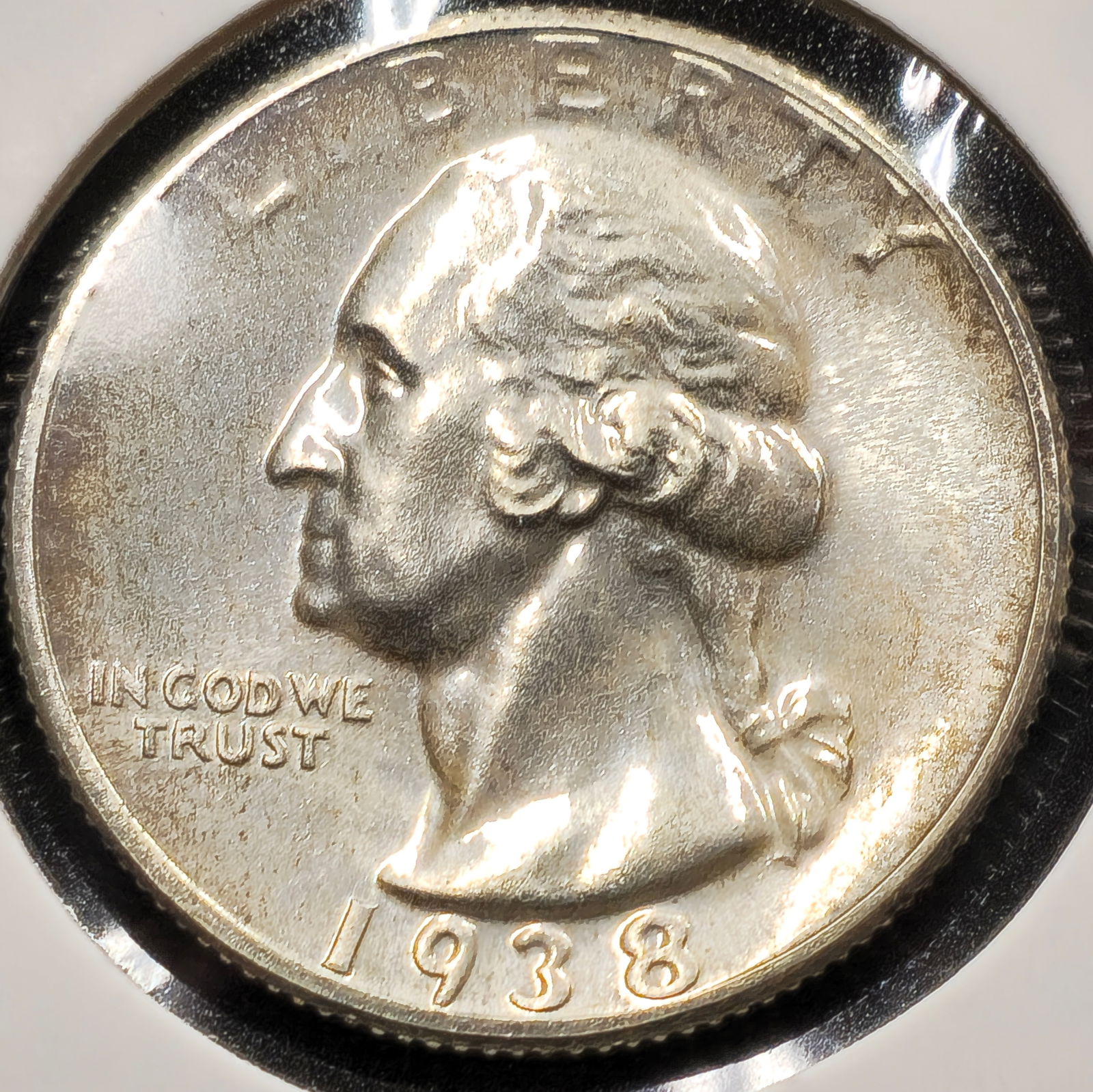 1938 Washington Silver Quarter Proof Coin (1 of 2)