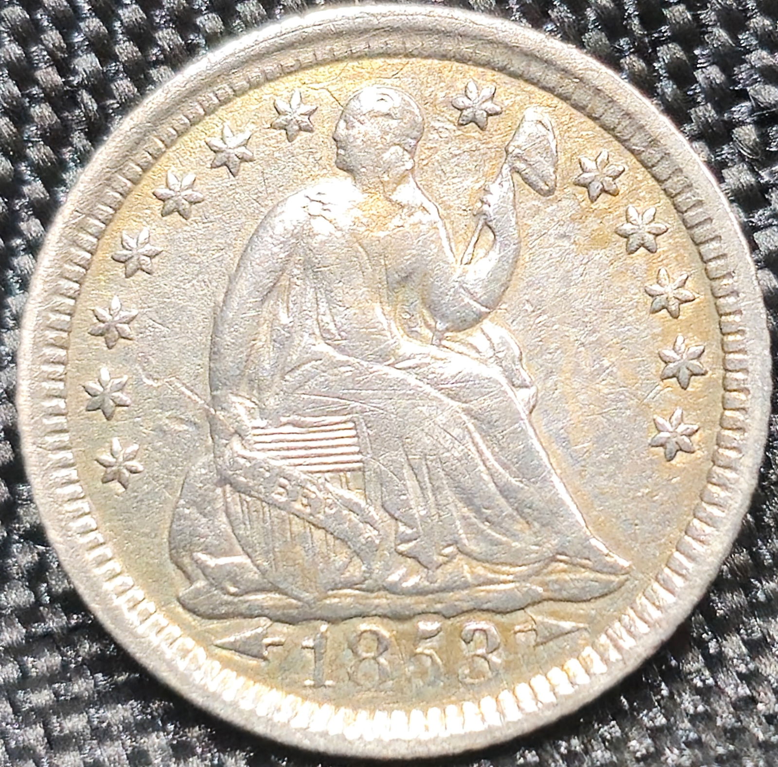 1853 Seated Liberty Silver 1/2 Half Dime (1 of 2)