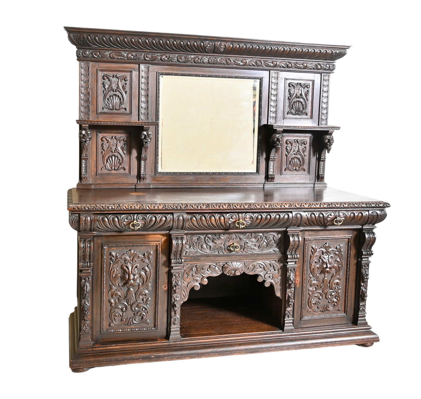 Early 19th Century English Renaissance Carved Sideboard (1 of 19)