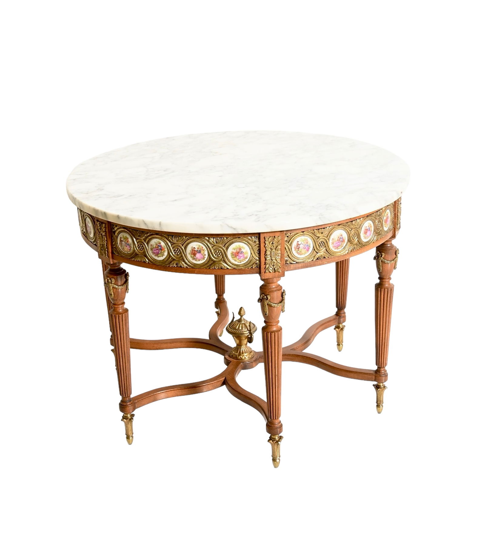 French Marble Top Louis XV Style Coffee Table (1 of 10)