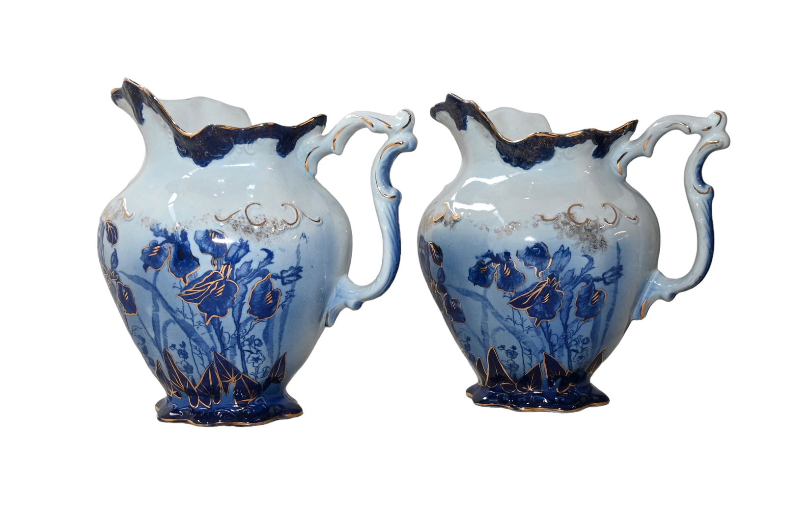 Staffordshire Flow Blue Pitchers (1 of 7)