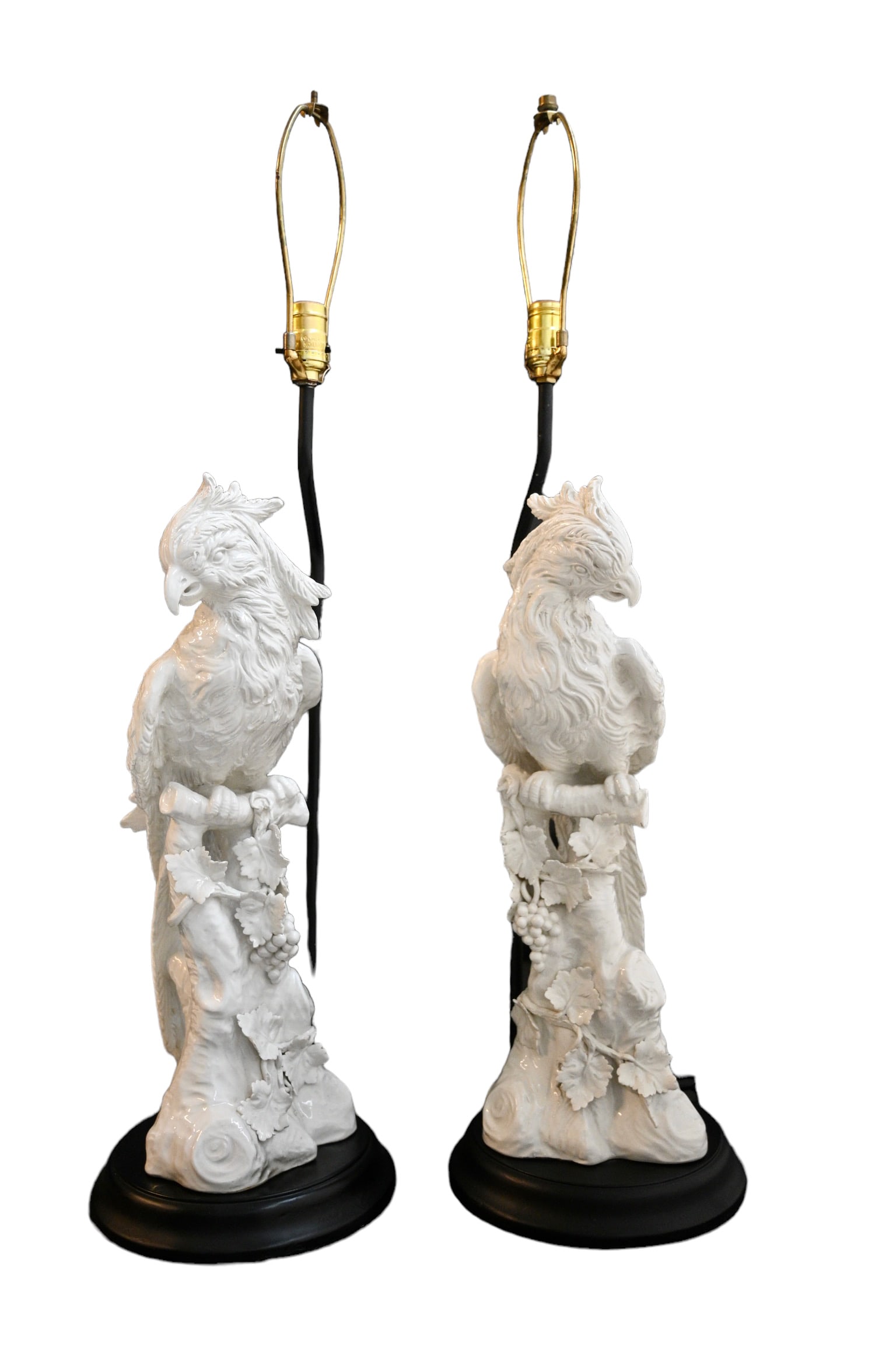 Large Italian Hollywood Regency Parrot Table Lamps (1 of 8)
