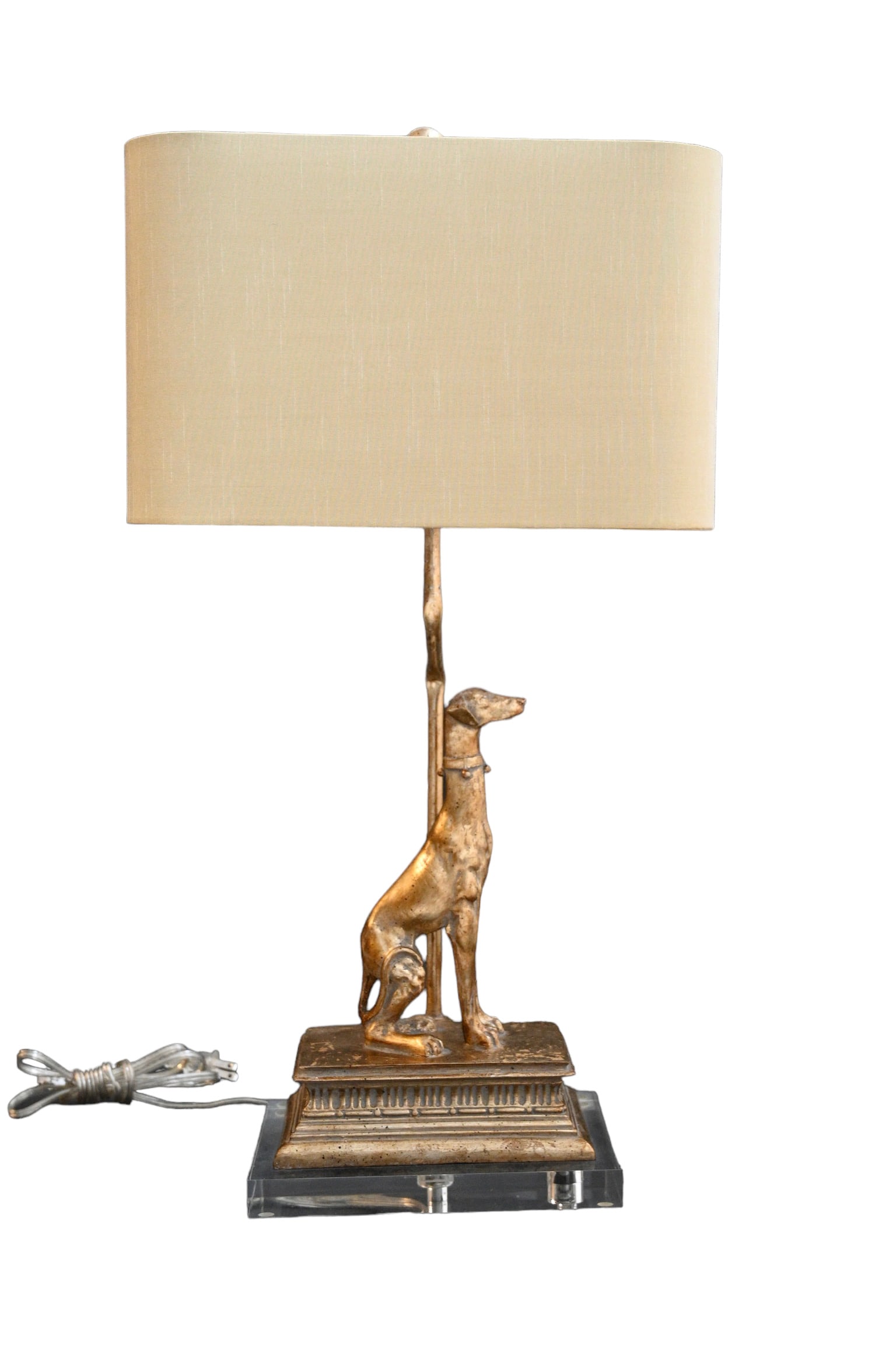 Gilt Regal Dog Table Lamp (1 of 5)