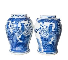 Chinese Canton Lion Head Vases (1 of 6)