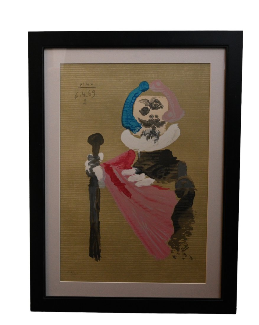 After Pablo Picasso (1881-1973) Lithograph: Lithograph on woven paper, from Portraits Imaginaires. Dated 1969. Numbered in pencil. From the French edition Signed to plate. Sheet size - 26 x 19 3/4. Frame - 31 1/4 x 23 1/4.