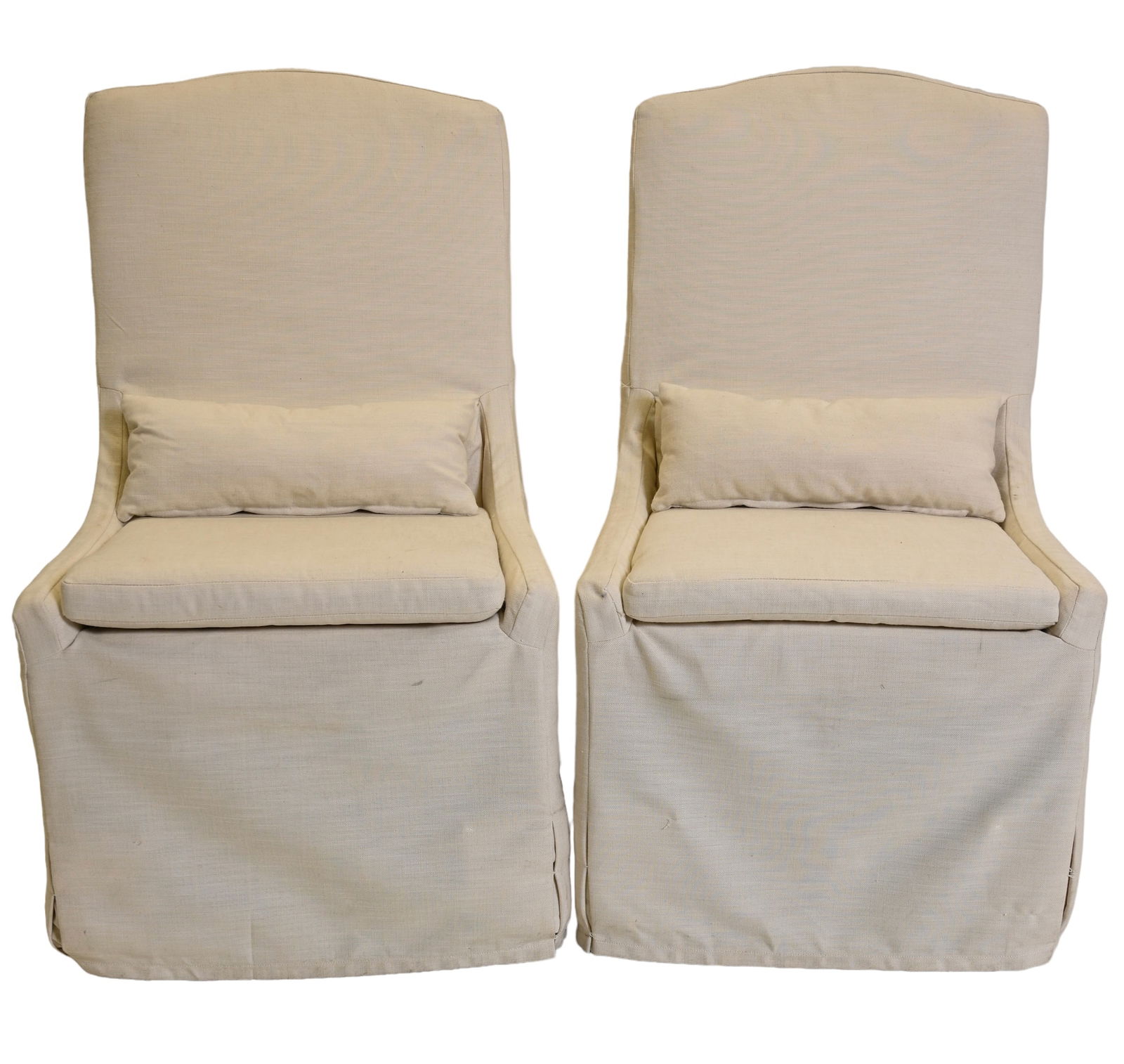 White Upholstered Tuxedo Side Chairs (1 of 7)