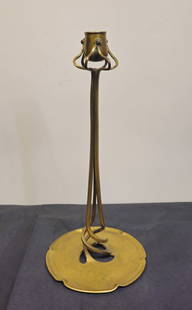 Richard Muller Bronze Candlestick K.M. Seifert & Co.: Circa 1900, candlestick, K.M. Seifert & Co. Lobteau. Bronze. 12 1/2h