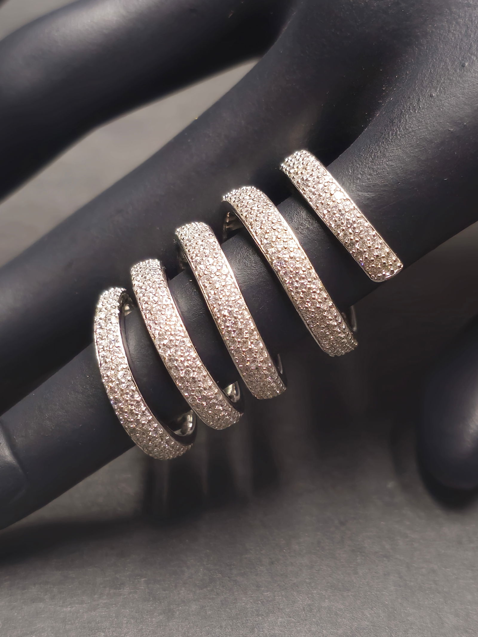 Sterling Silver and Diamond Spiral Ring (1 of 4)