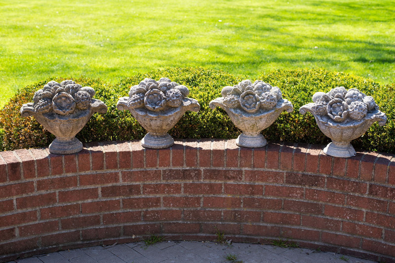 Cast Stone Cornucopia Floral Baskets (1 of 4)