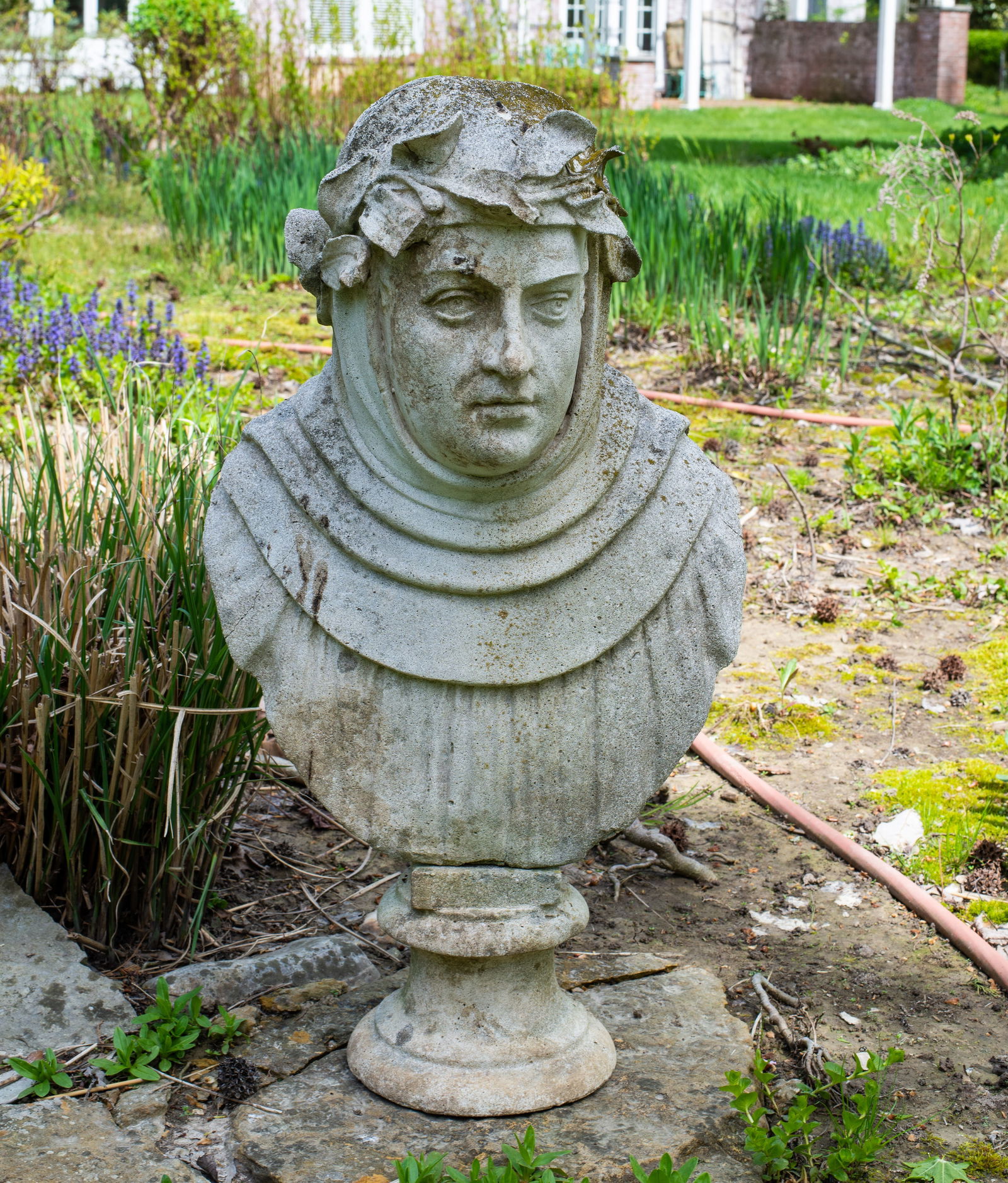 Theodore Gantz Cast Stone Bust of Dante Aligihieri, the Italian poet (1 of 7)
