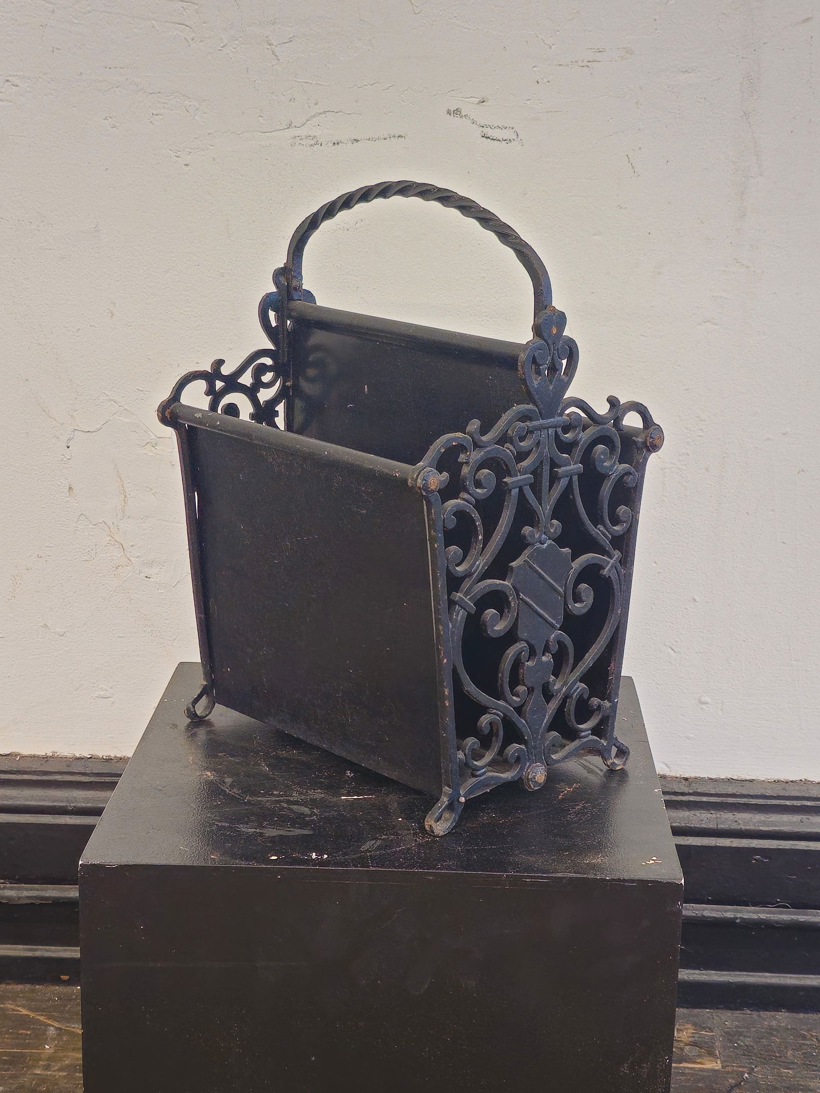 French Cast Iron & Galvanized Steel Magazine Rack (1 of 4)