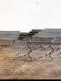 John Salterini Coffee Tables and Side Tables: John Salterini Coffee Tables and Side Tables. Salterini Inc. USA/Italy. 1950. Wrought iron. Coffee tables (2) - 34w x 16 1/2d x 17 1/2h; Side tables (2) - 14 3/4w x 14 3/4d x 16h.