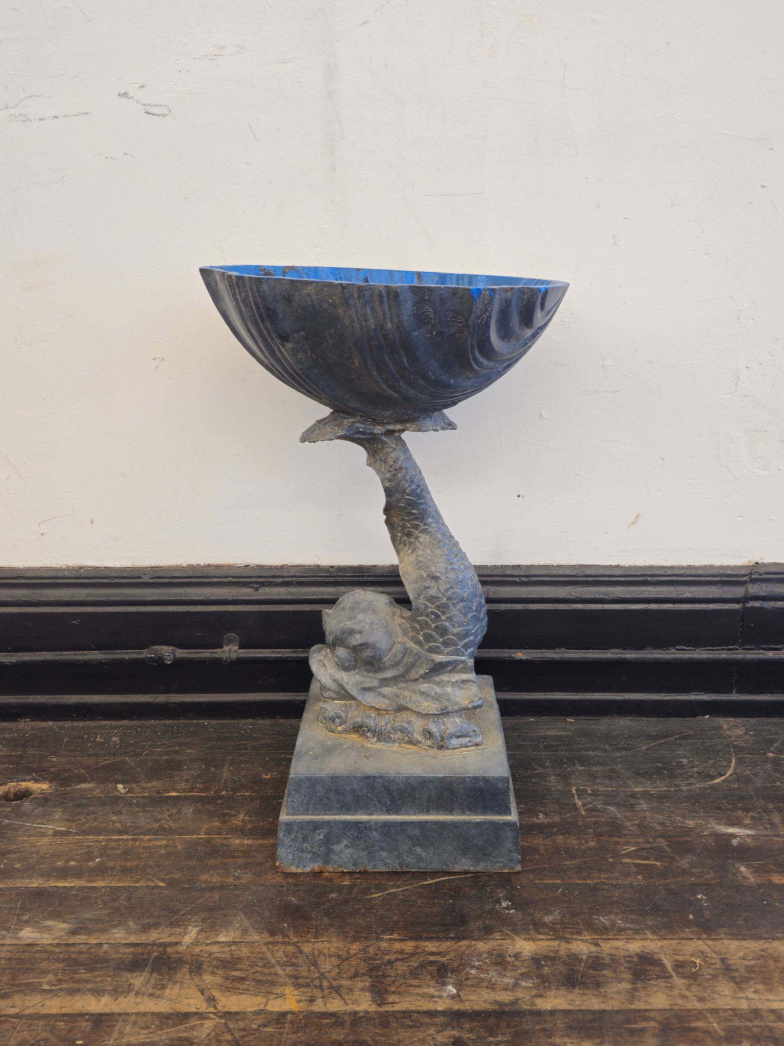 19th Century American Shell & Dolphin Bird Bath Planter (1 of 7)