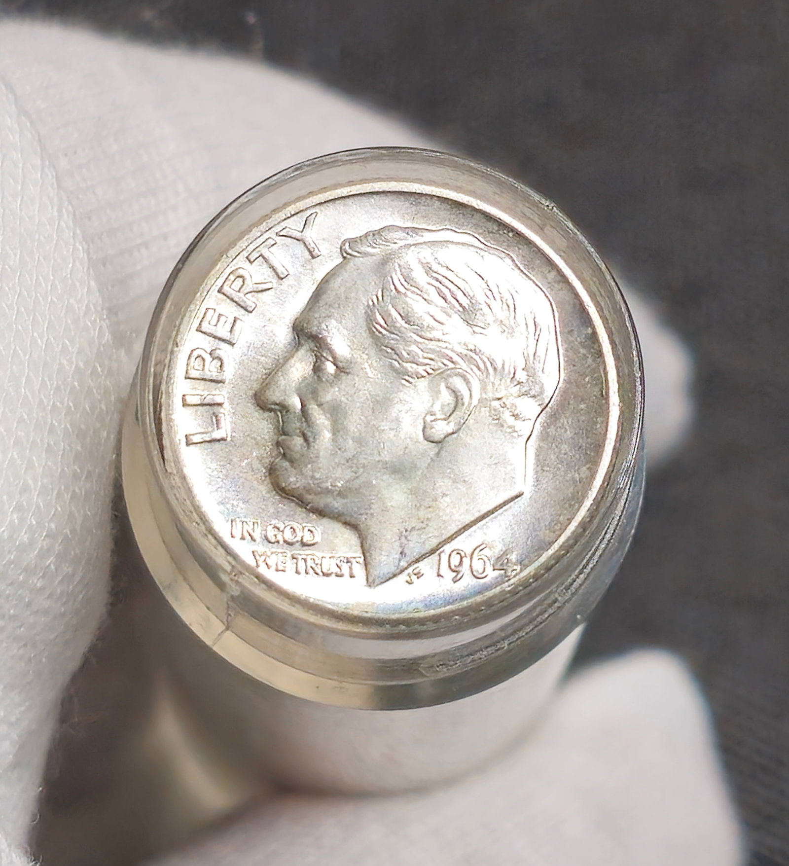 1964-P Roosevelt Silver Dime Roll (1 of 2)