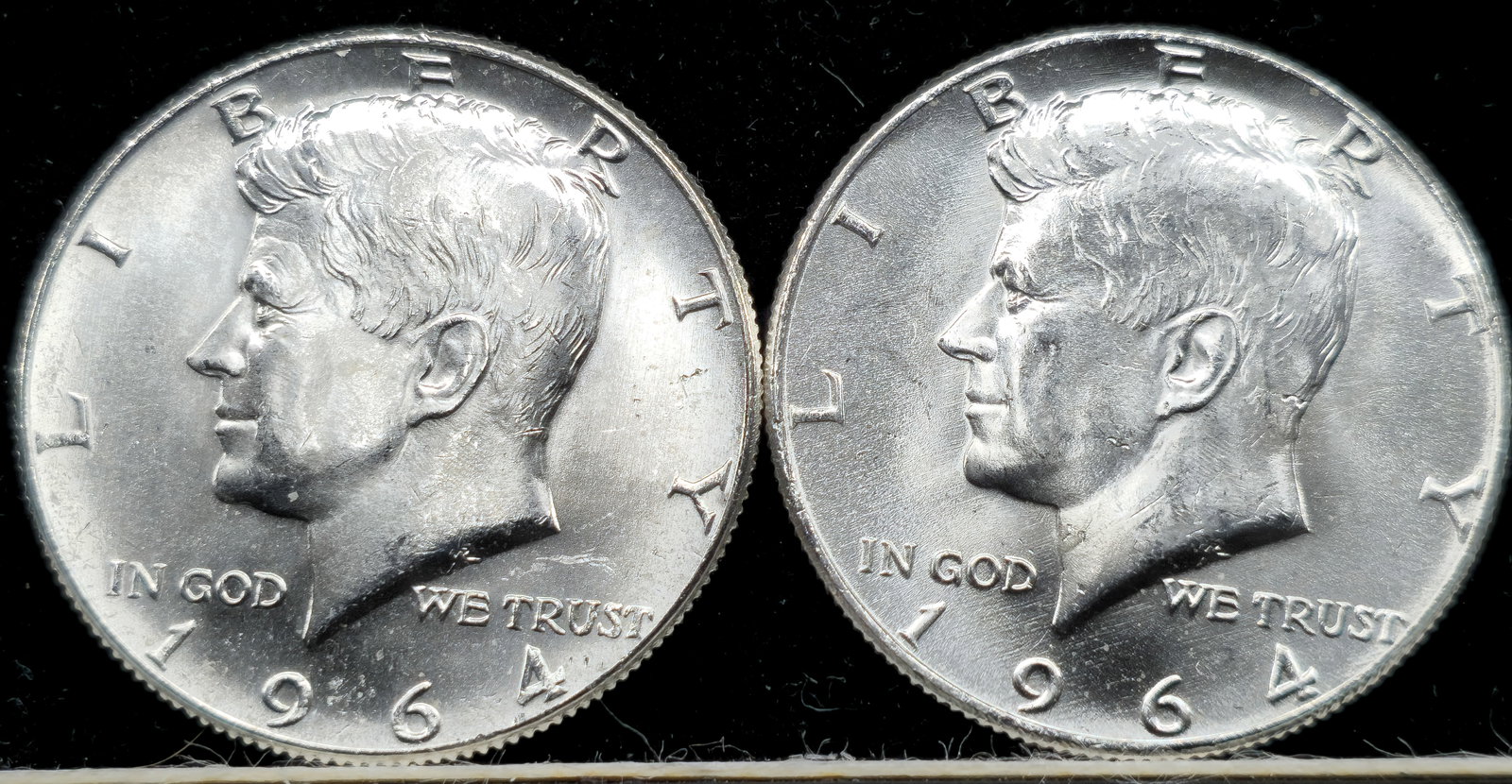 1964 Kennedy Silver Half Dollar Coins (1 of 2)