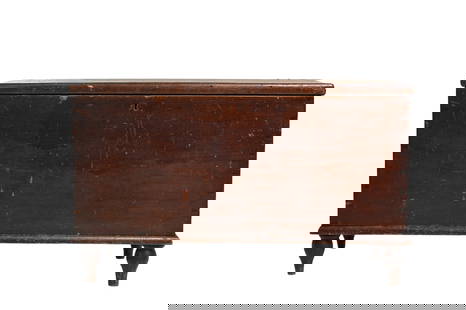 19th Century Walnut Blanket Chest/Dresser: Blanket Chest/Dresser. Circa 1830. Walnut and poplar. Hinged lid opens to reveal storage space and till box which was a later addition. 33 3/4w x 15 1/4d x 21h.