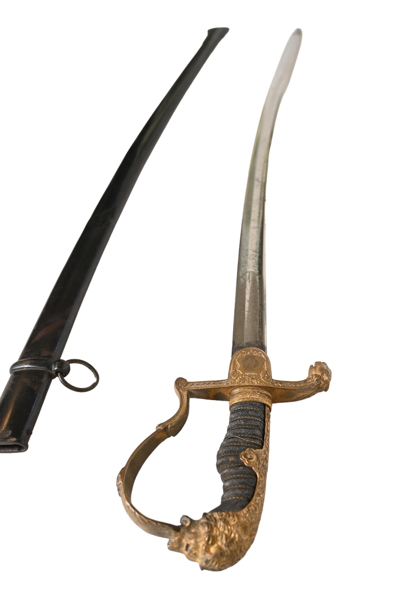 WWI Imperial German Lion Head Artillery Sword (1 of 13)