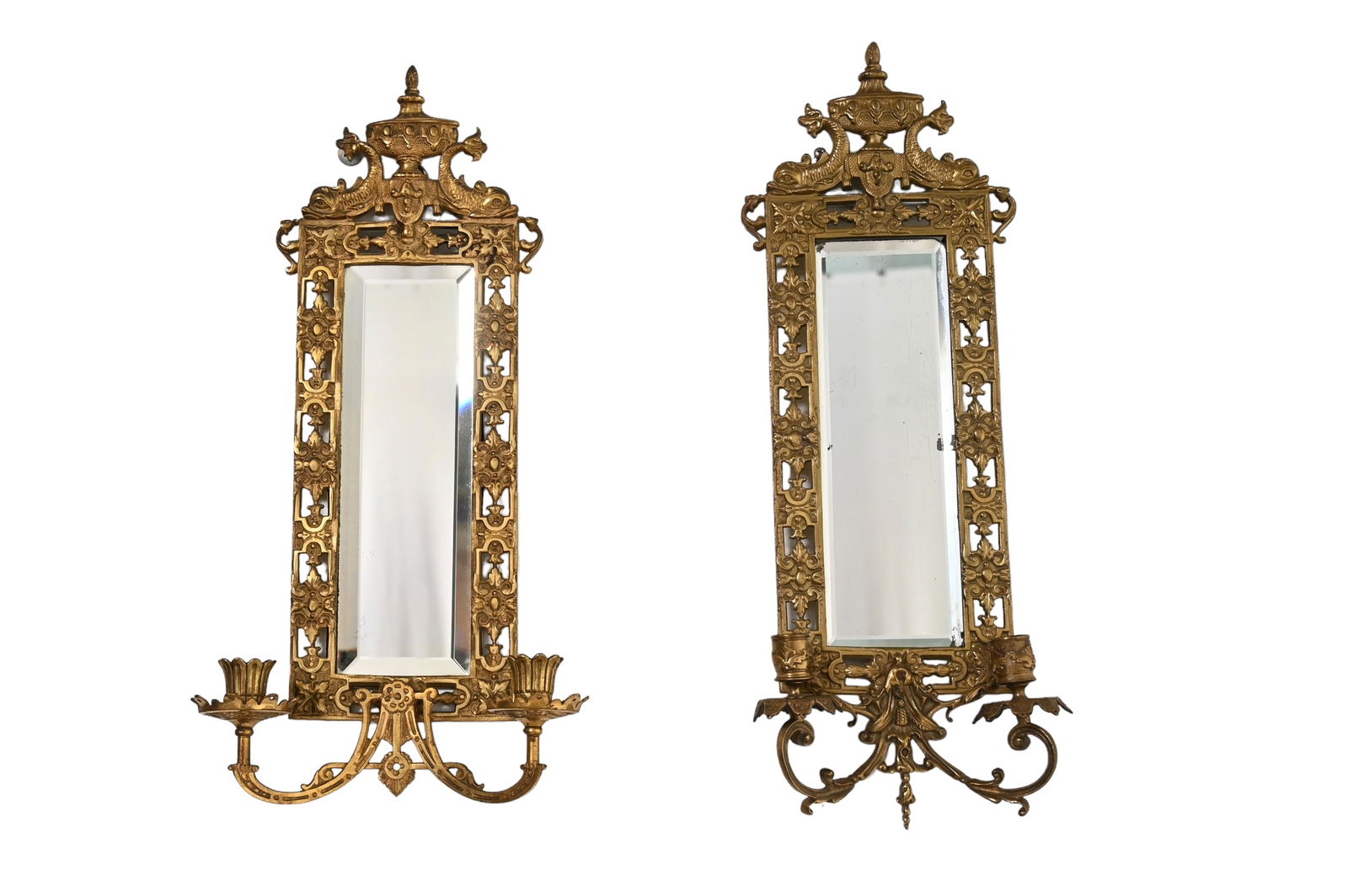 Bradley & Hubbard Mirrored Candle Sconces, #3502 (1 of 13)