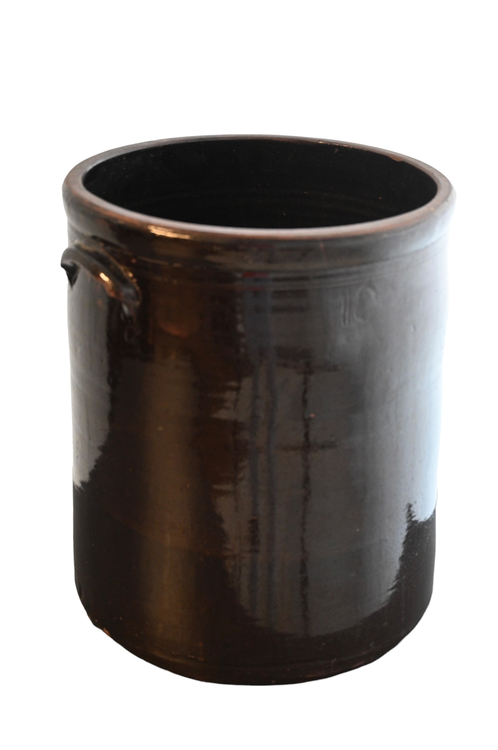 10 Gallon Brown Glazed Stoneware Crock (1 of 6)