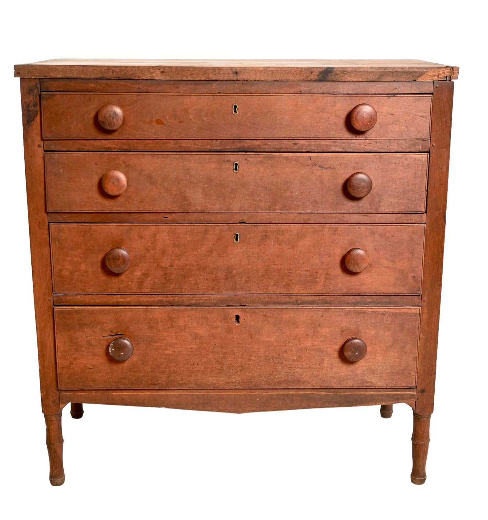 19th Century Cherry Country Sheraton Chest   (1 of 17)