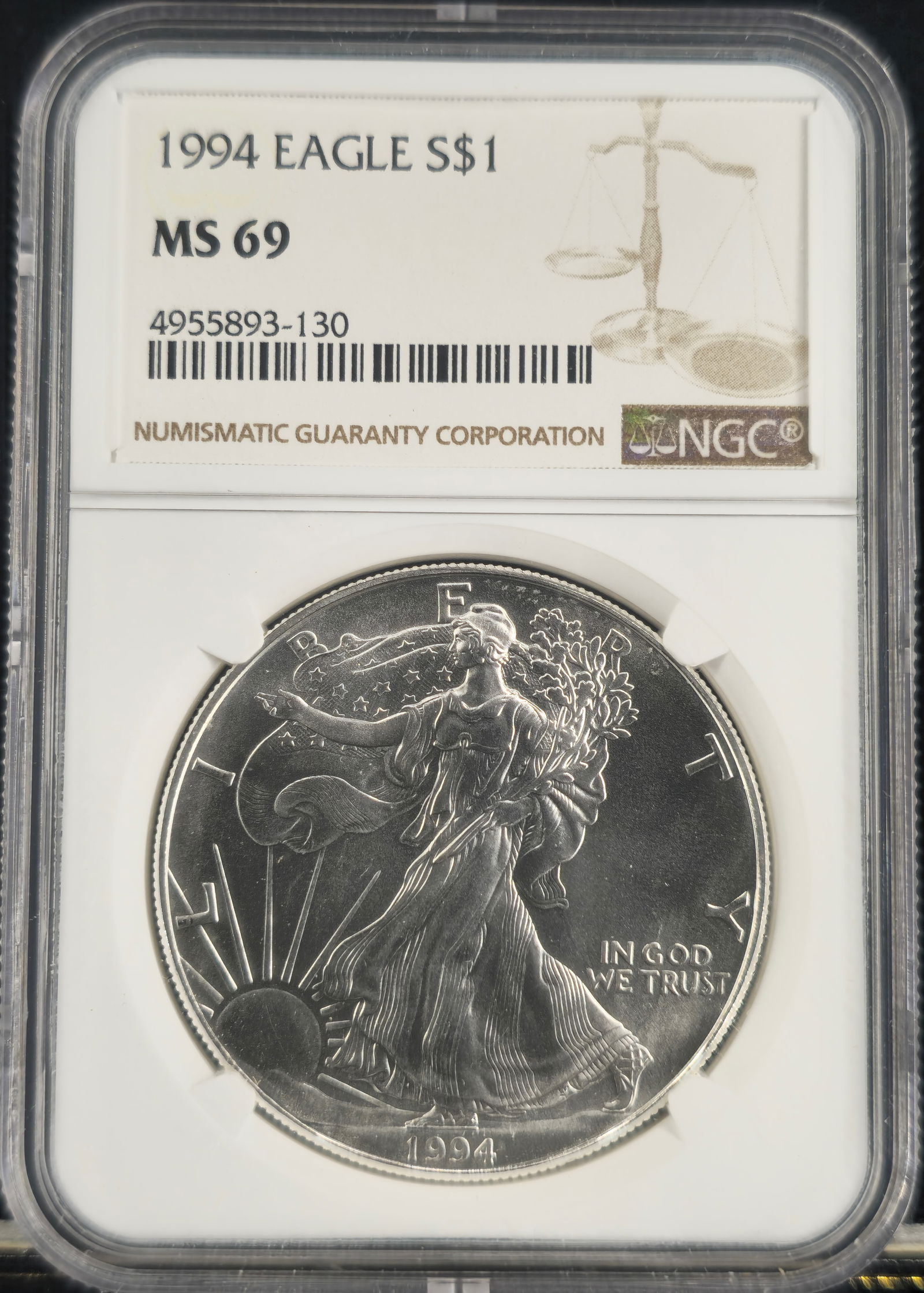 1994 American Silver Eagle MS 69 NGC (1 of 2)