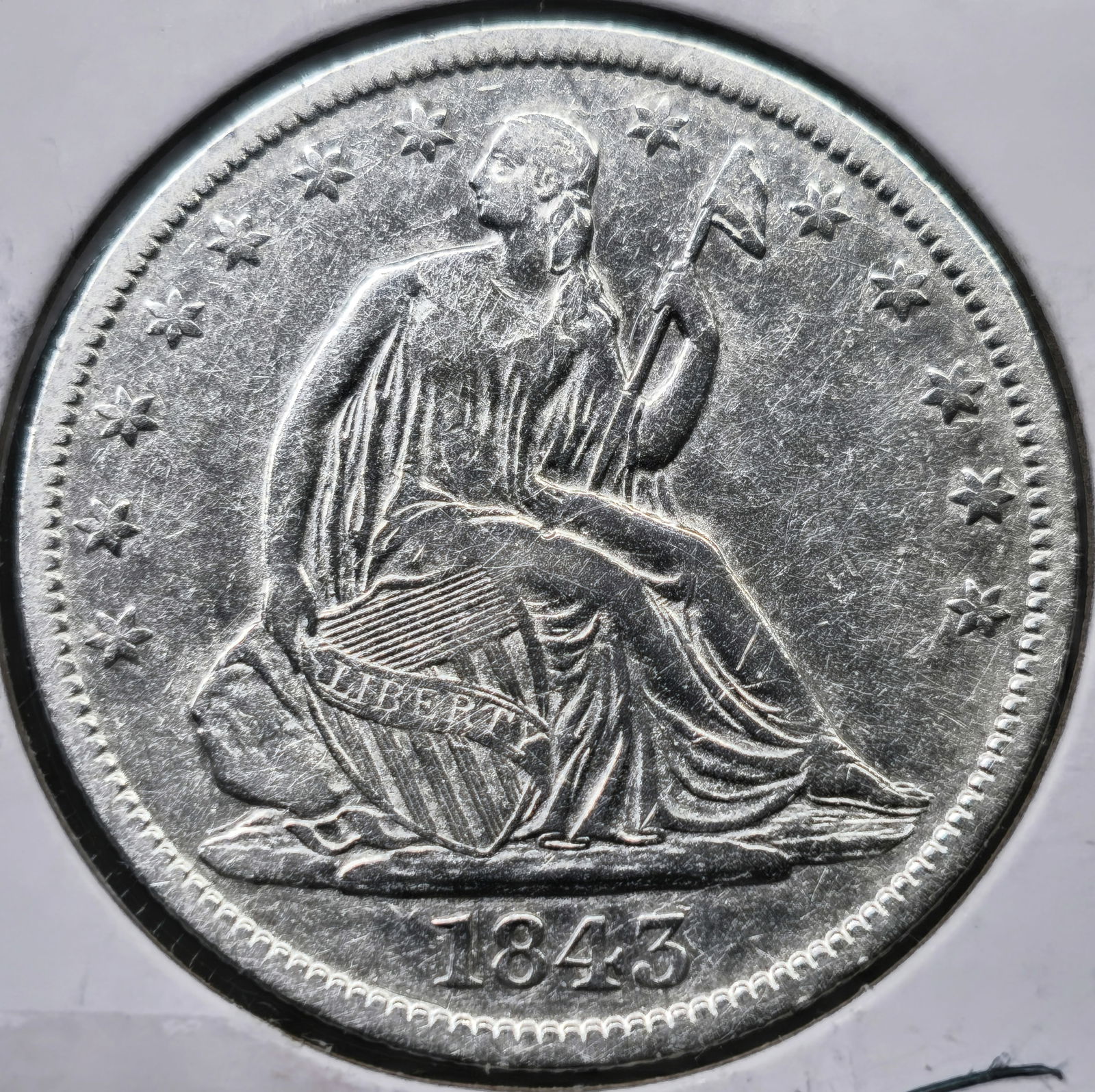 1843 Seated Liberty Half Dollar Coin (1 of 2)