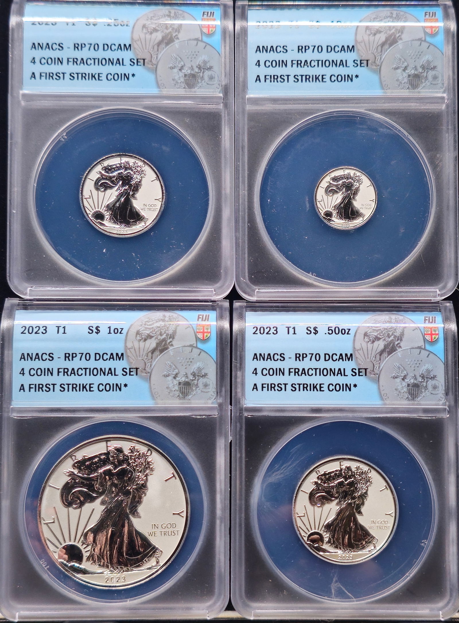 2023 Silver Eagle Fiji Fractional Set ANACS RP70 DCAM (1 of 6)