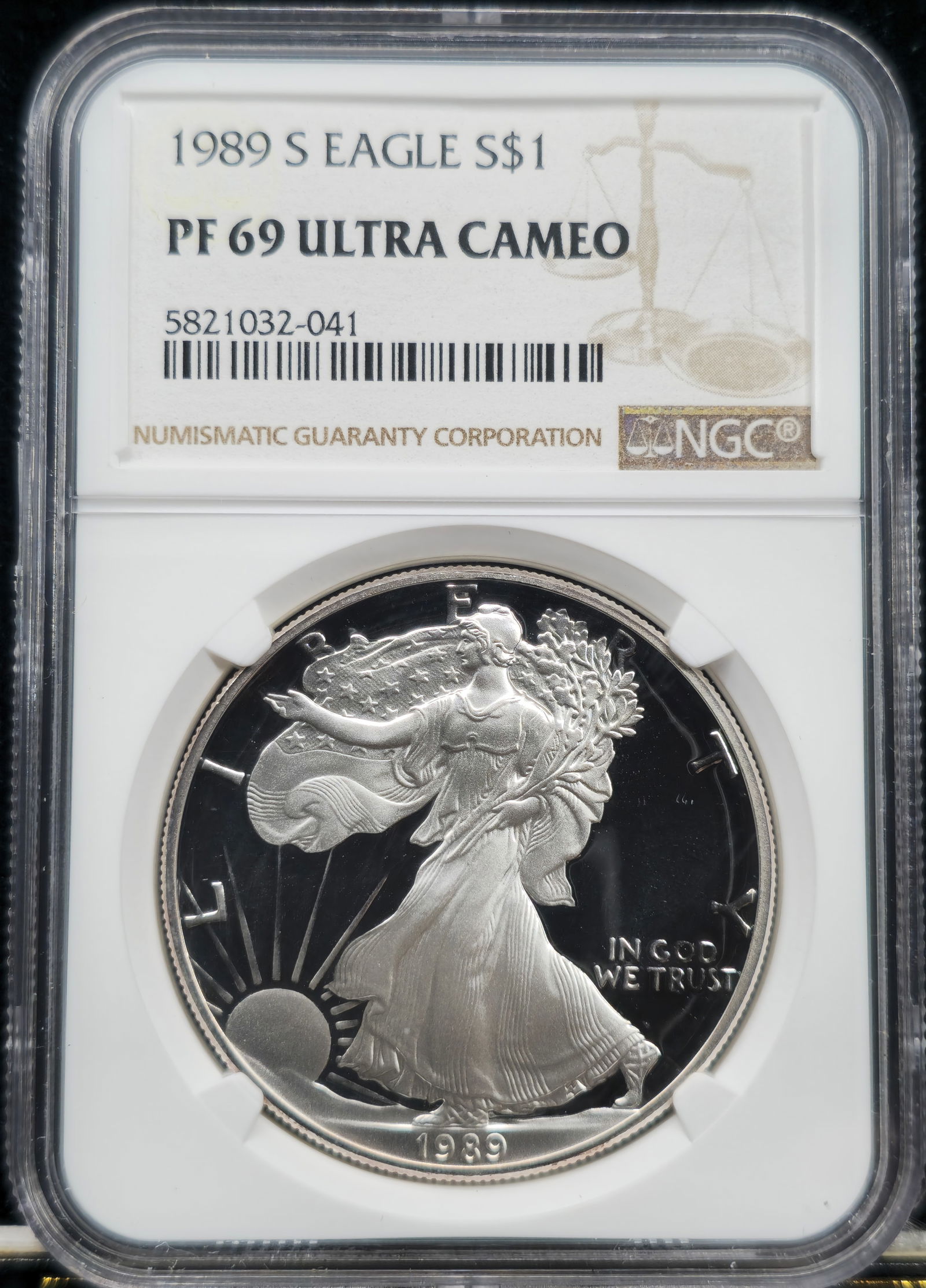 1989-S American Silver Eagle PF 69 Ultra Cameo NGC (1 of 2)