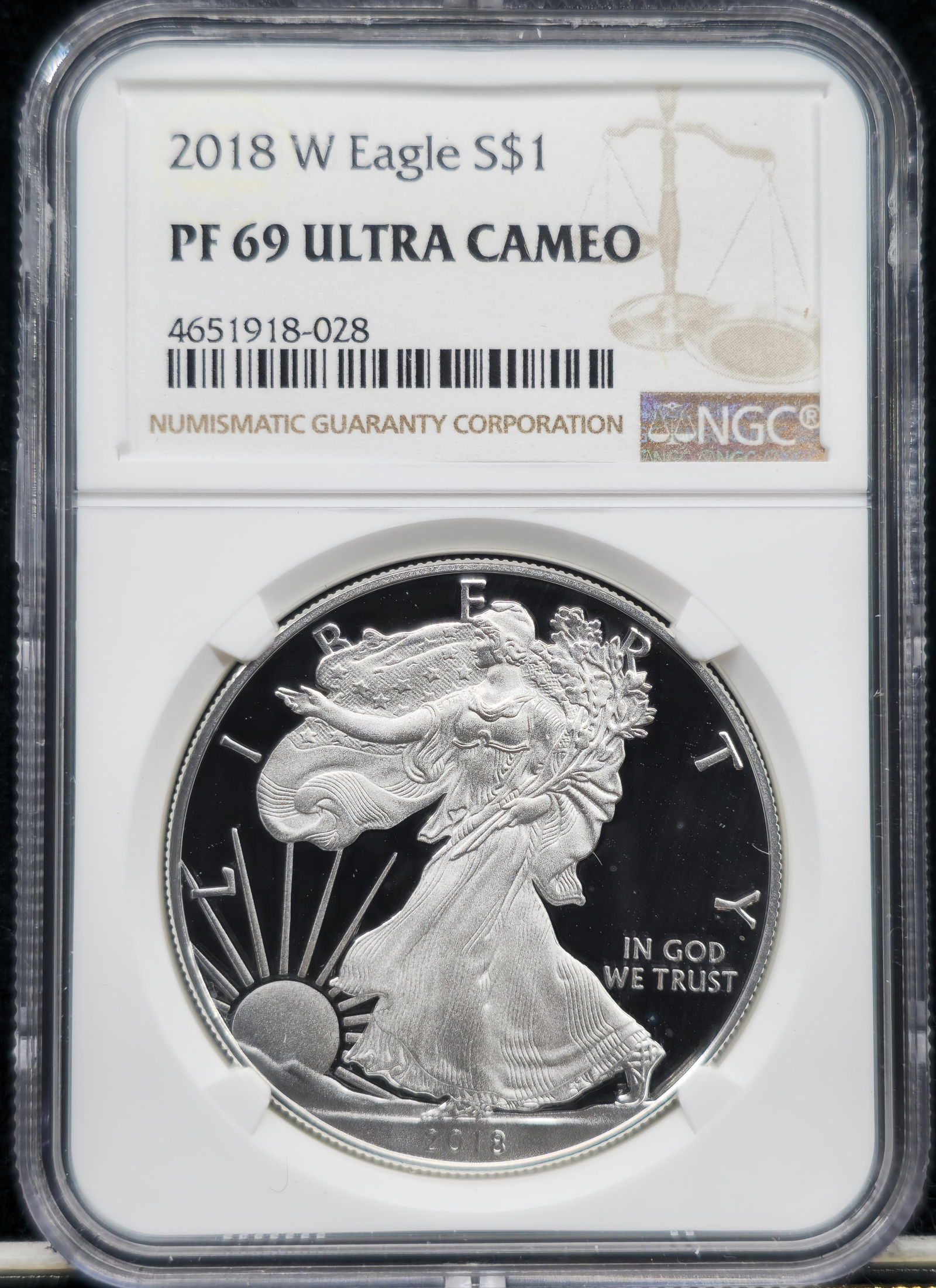 2018-W American Silver Eagle PF 69 Ultra Cameo NGC (1 of 2)