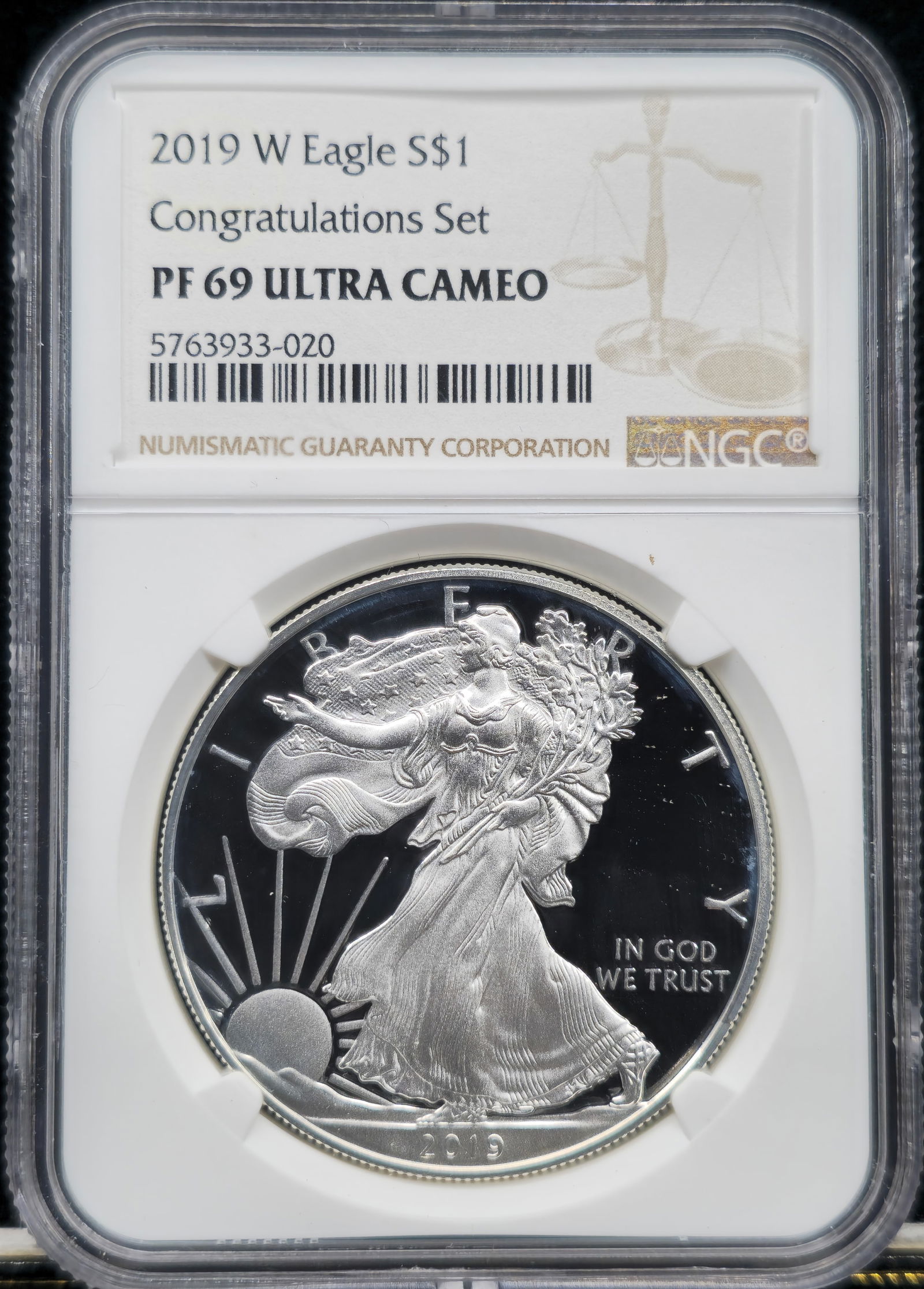 2019-W American Silver Eagle PF 69 Ultra Cameo NGC (1 of 2)