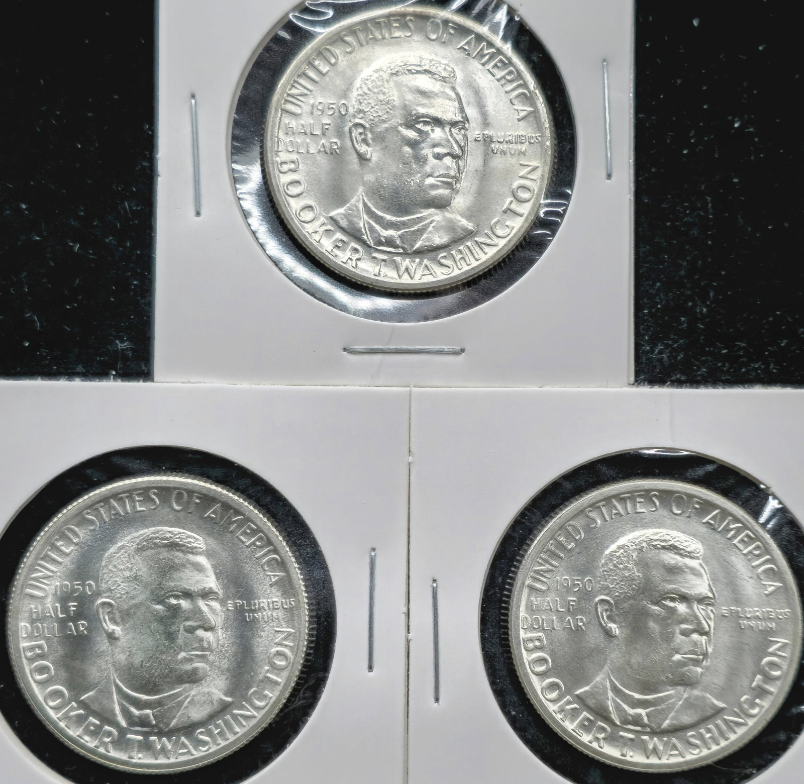 1950 P D & S Booker T. Washington Memorial Commemorative Half Dollars (1 of 7)