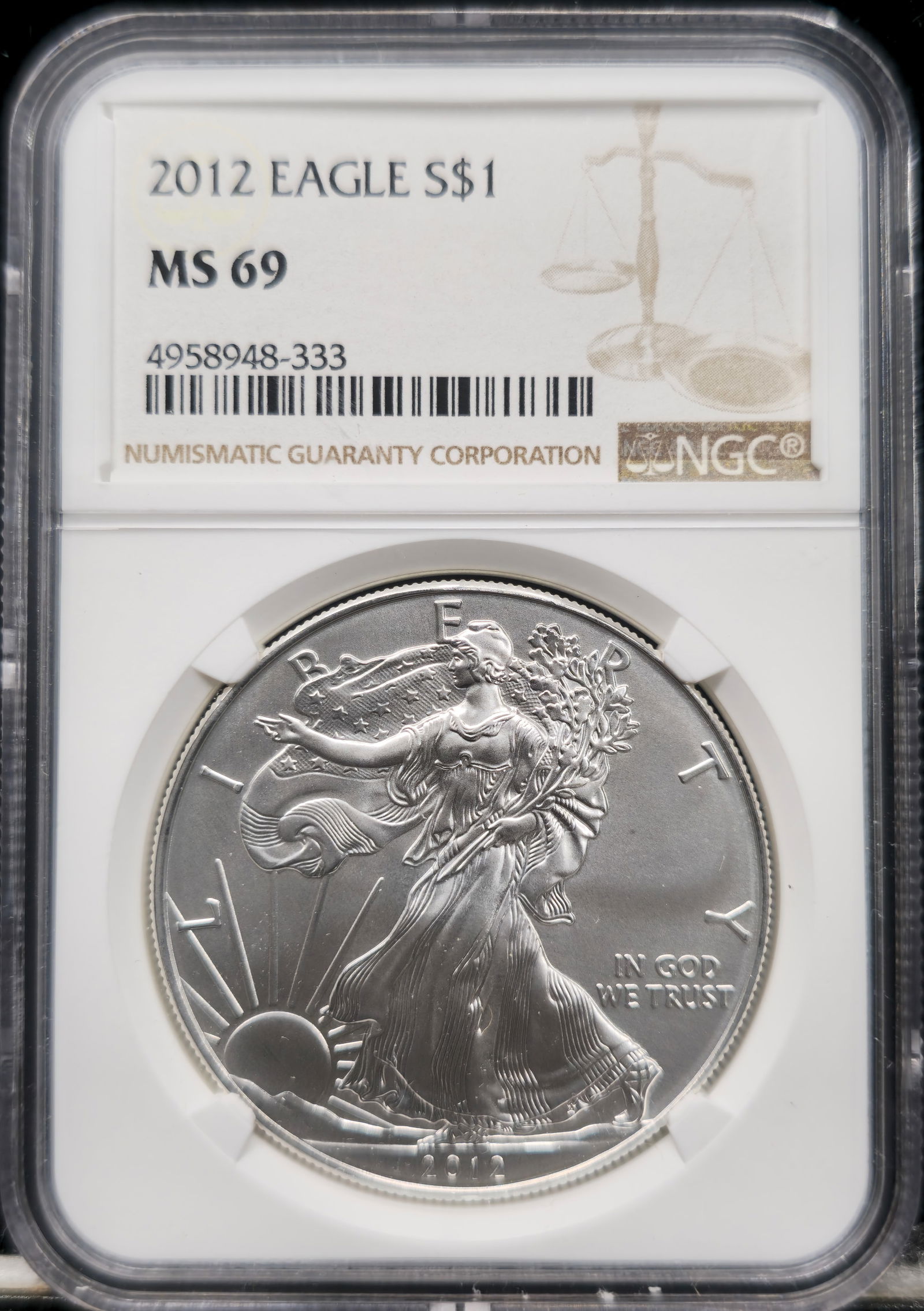 2012 American 1oz. Silver Eagle MS 69 NGC (1 of 2)