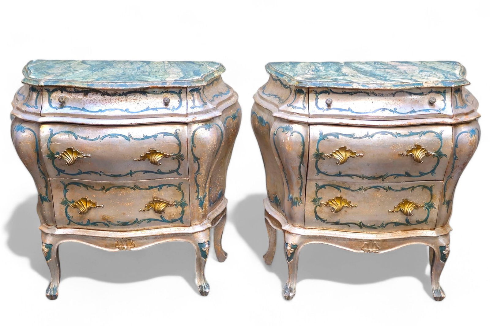Diminutive Italian Silver Leaf Commodes (1 of 8)