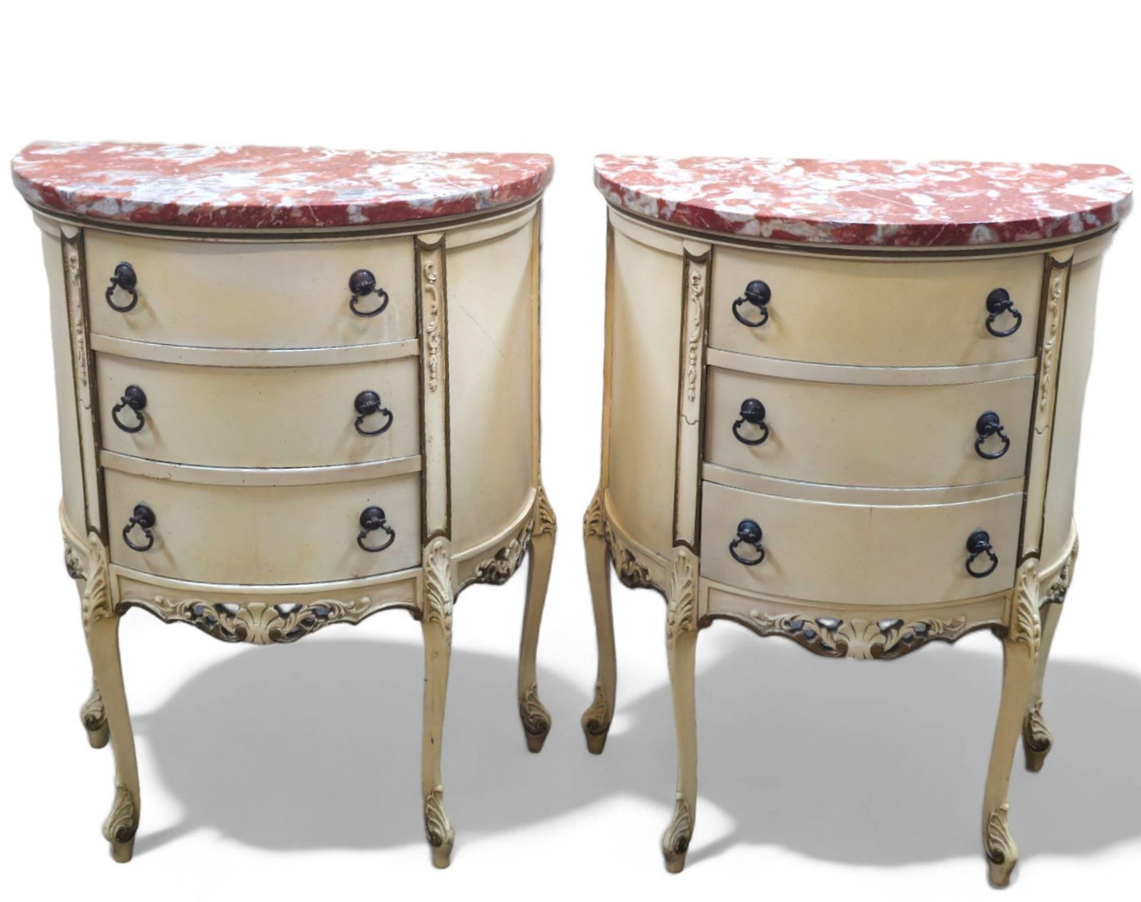 Italian Marble Top Commodes/Nightstands (1 of 4)