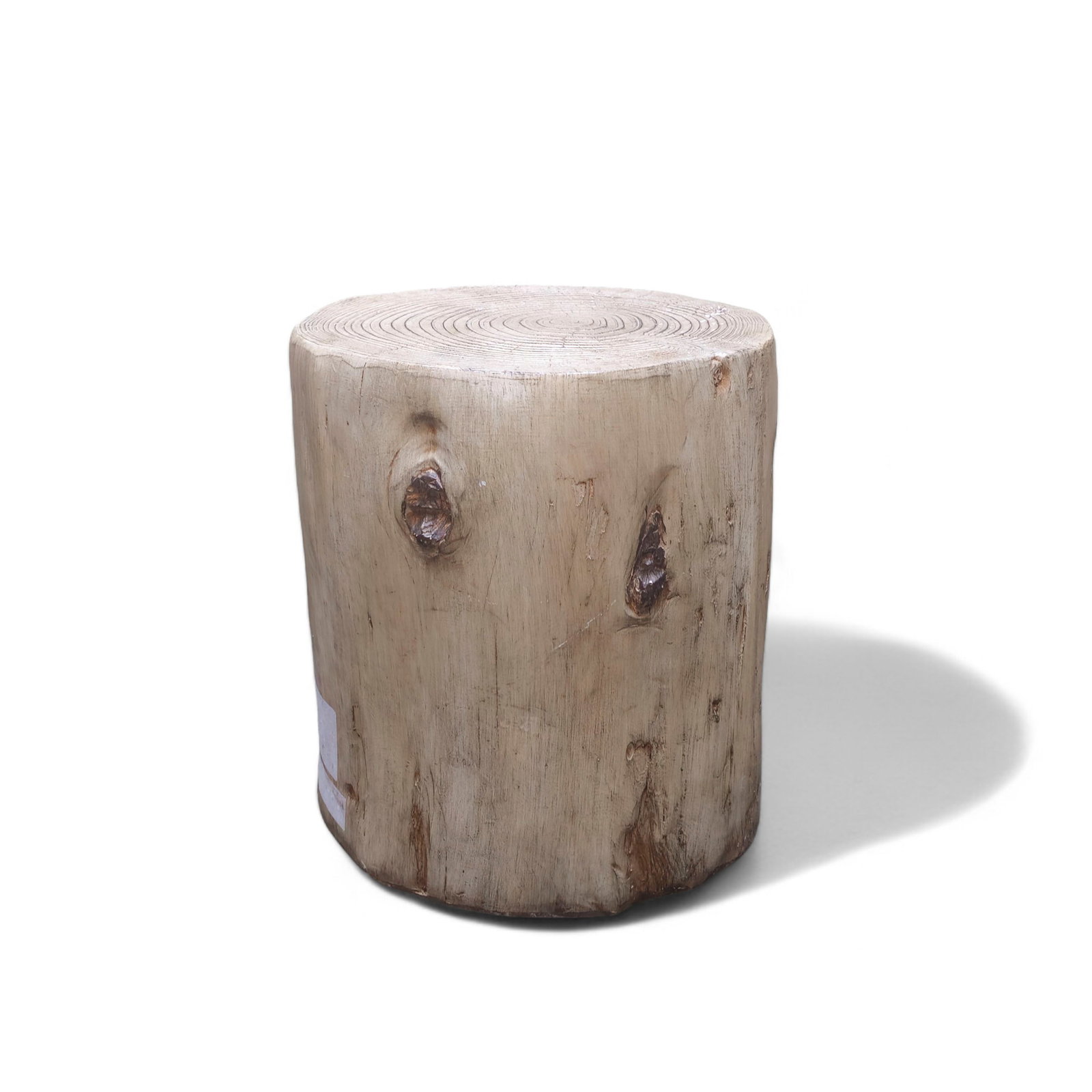 Contemporary Ceramic Log Table: Contemporary Ceramic Log Table. USA. 2000. Ceramic in form of a stump. 11 dia x 16 1/4h.