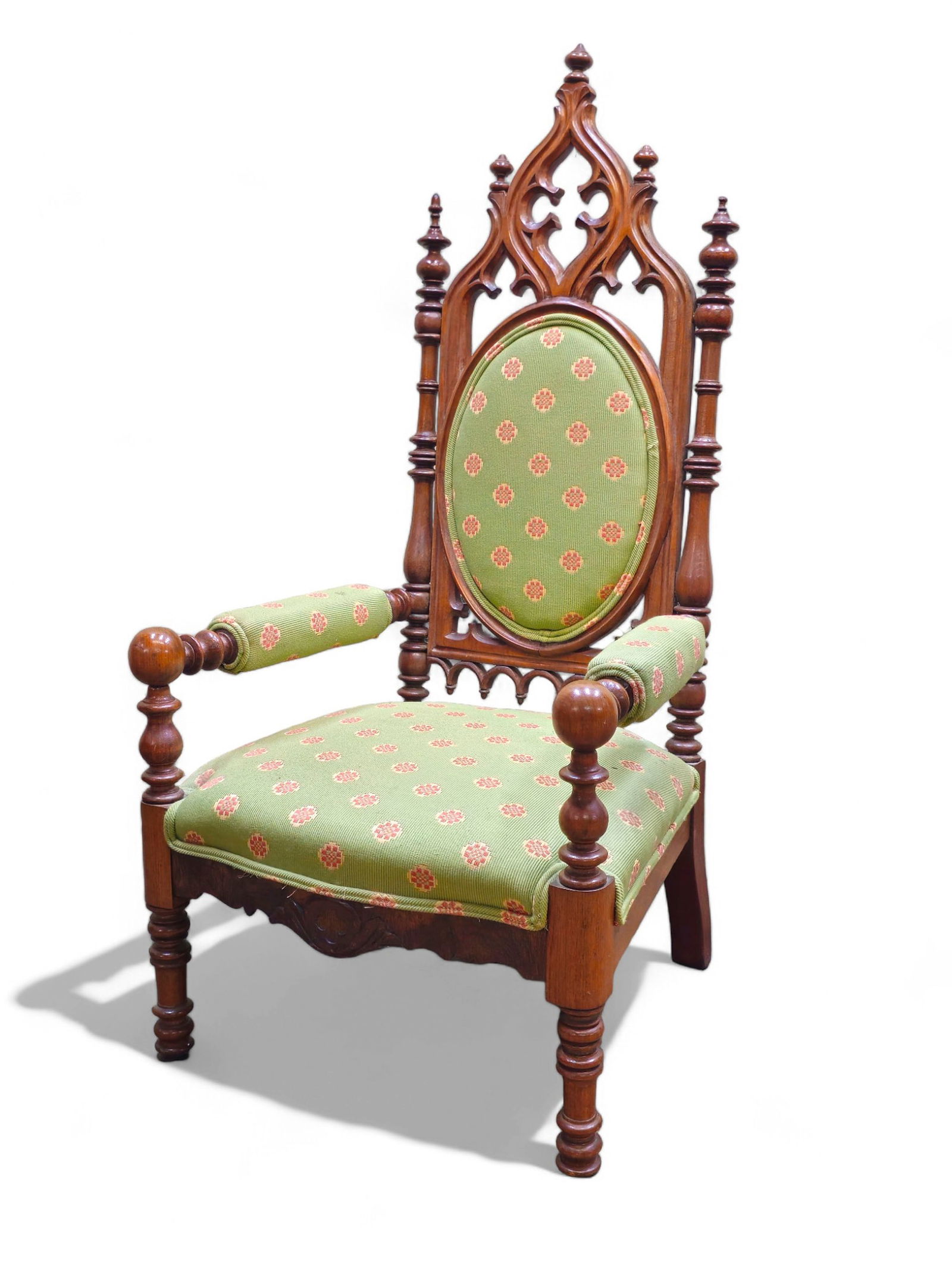 Gothic High Back Victorian Arm Chair (1 of 7)