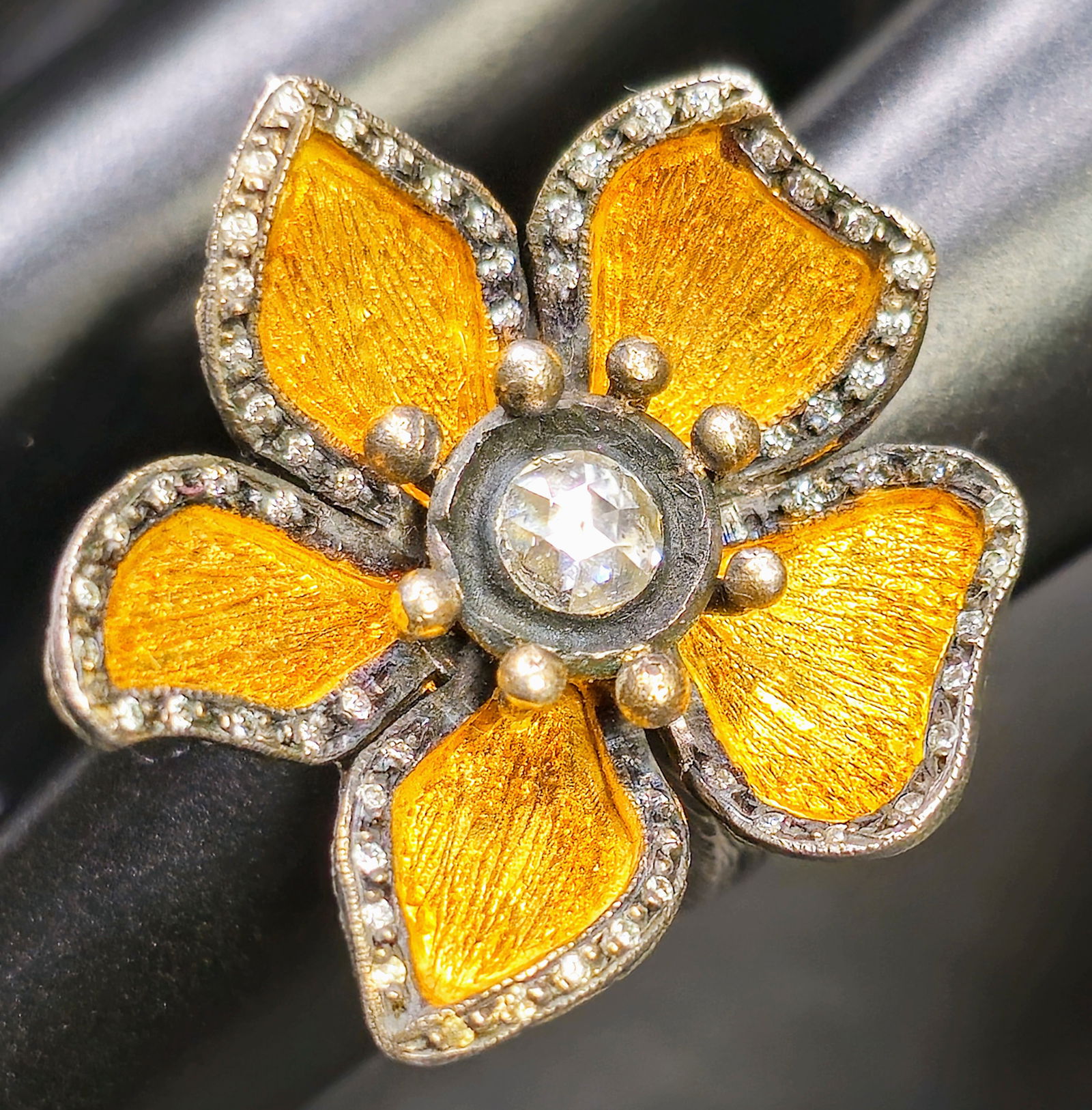 Kurtulan Diamond 24K Gold Flower Ring (1 of 6)