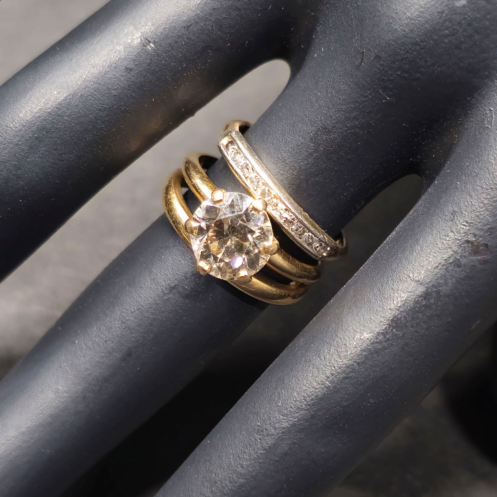 14K Gold Diamond Wedding Ring Set (1 of 11)